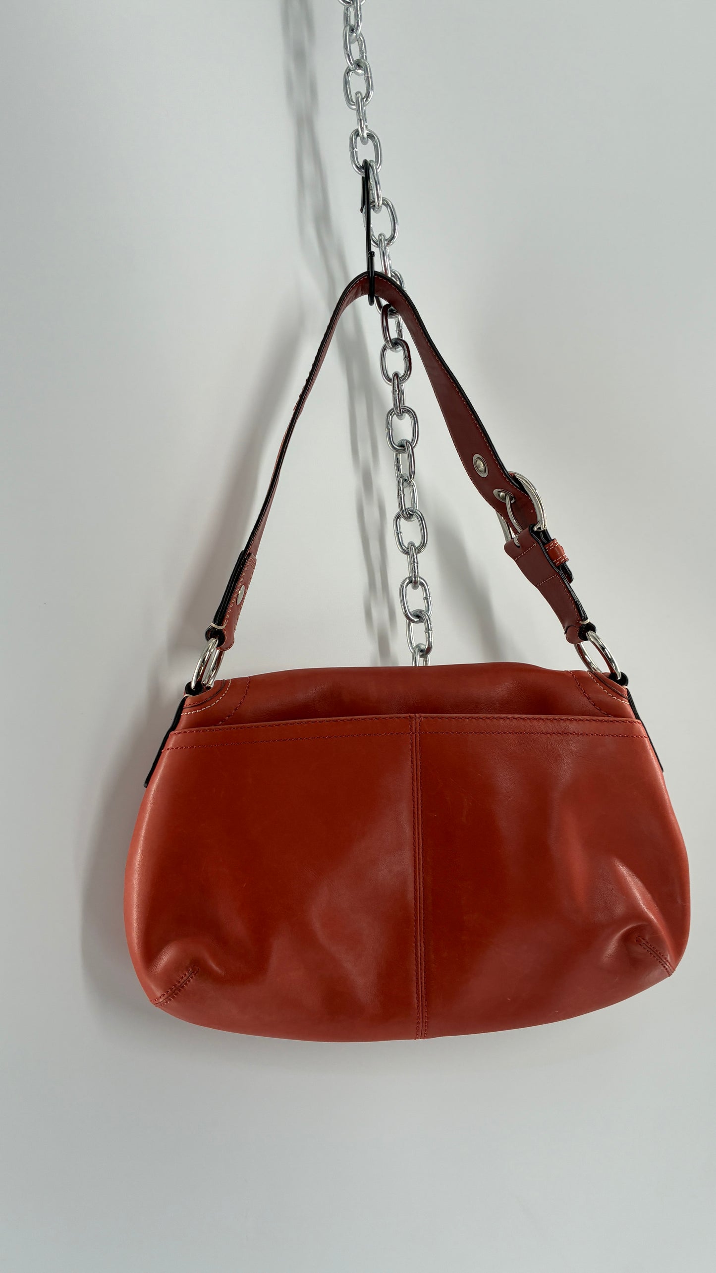 Vintage COACH Soho Salmon Orange Genuine Leather Shoulder Bag