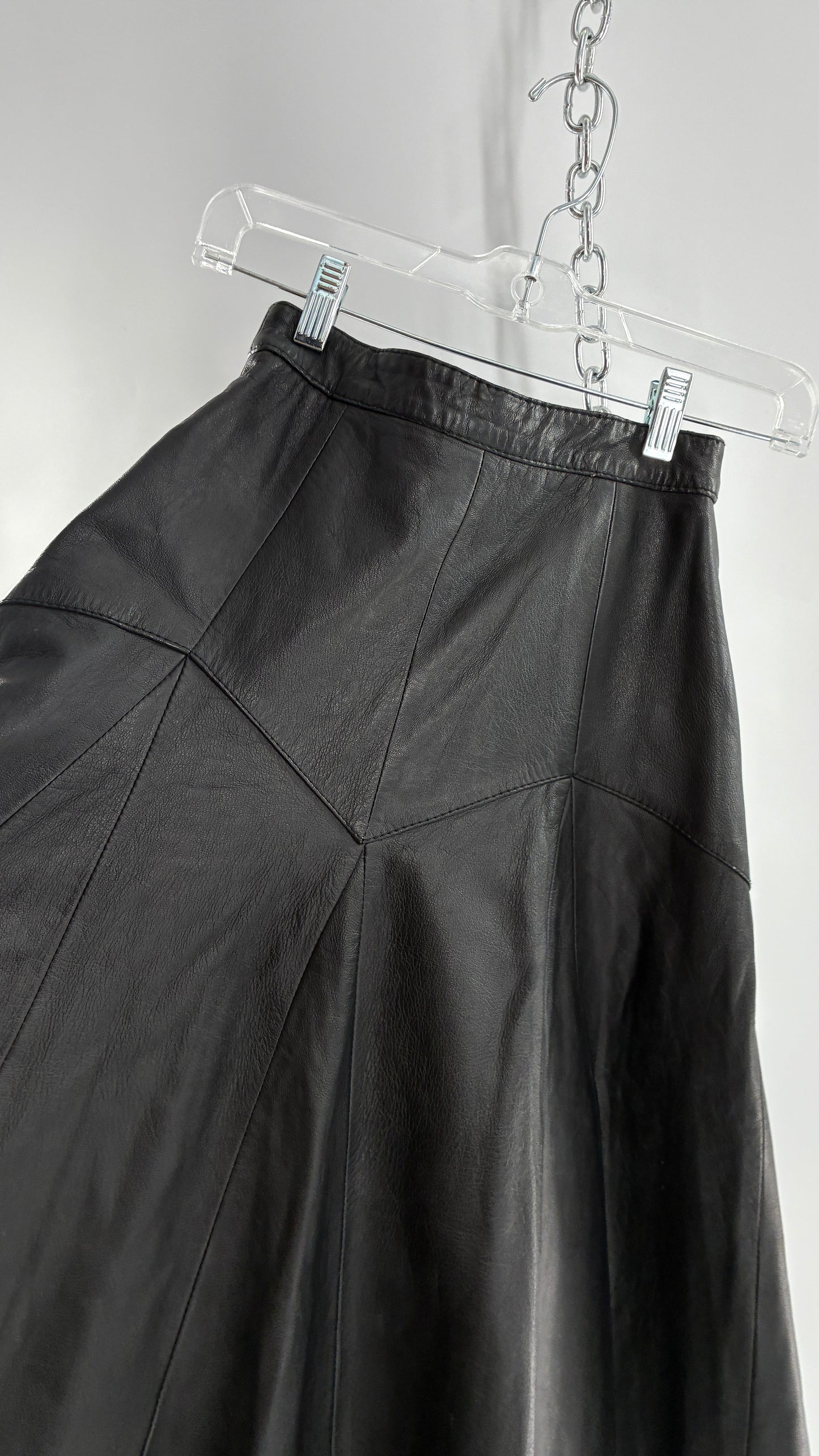 Vintage Fergs Omorro Leather Full Circle Skirt Made in Italy (XS)