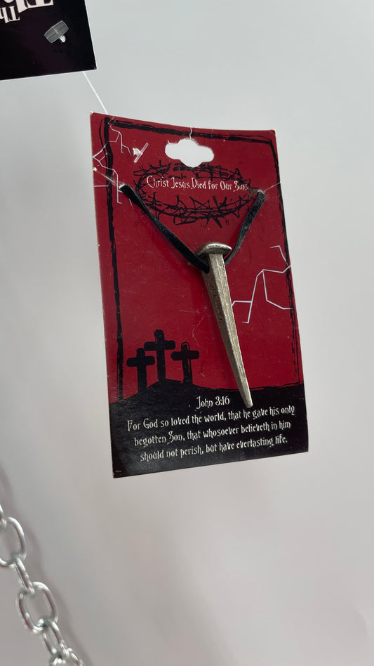 Vintage 2004 Christian Heavy Metal Nail Necklace