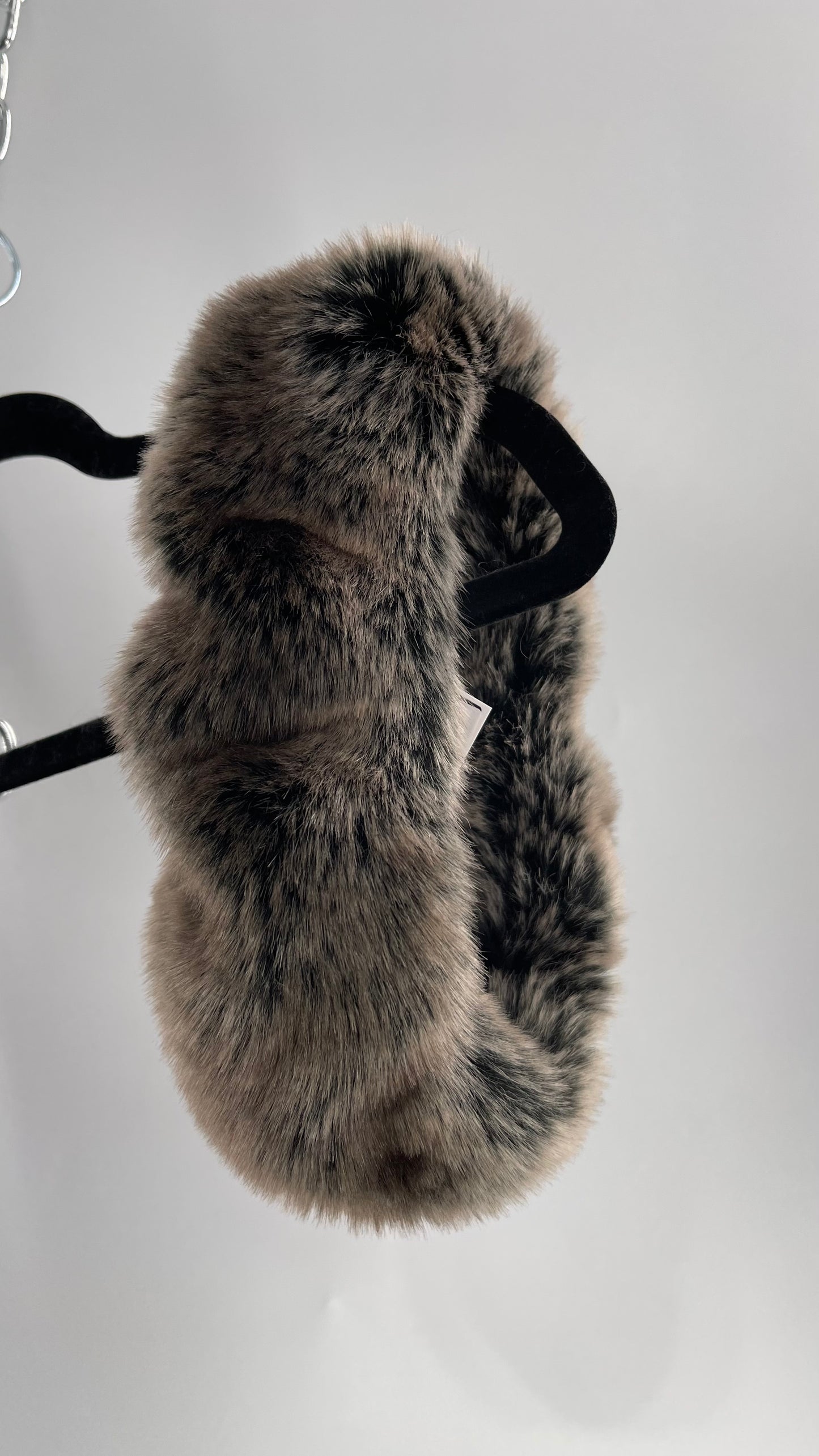 Mixed Tones Brown/Grey Fluffy Furry Headband
