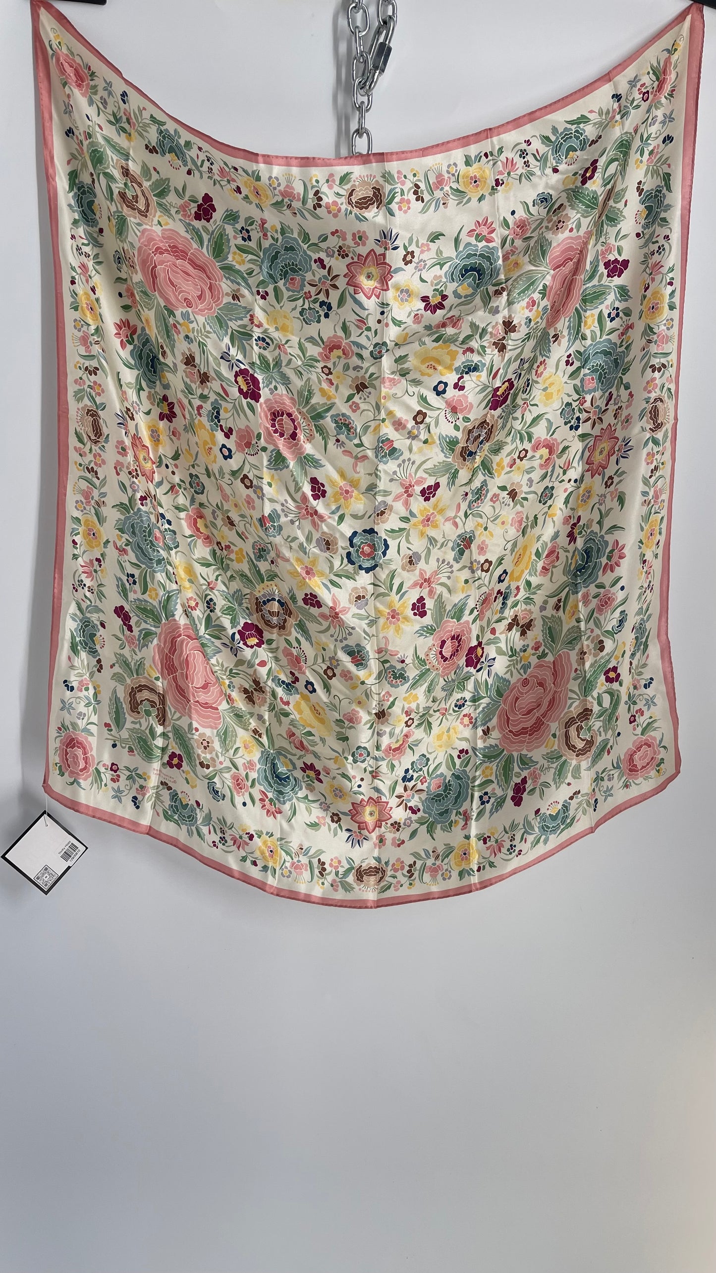 Vintage Smithsonian Institute Pastel Florals Scarf