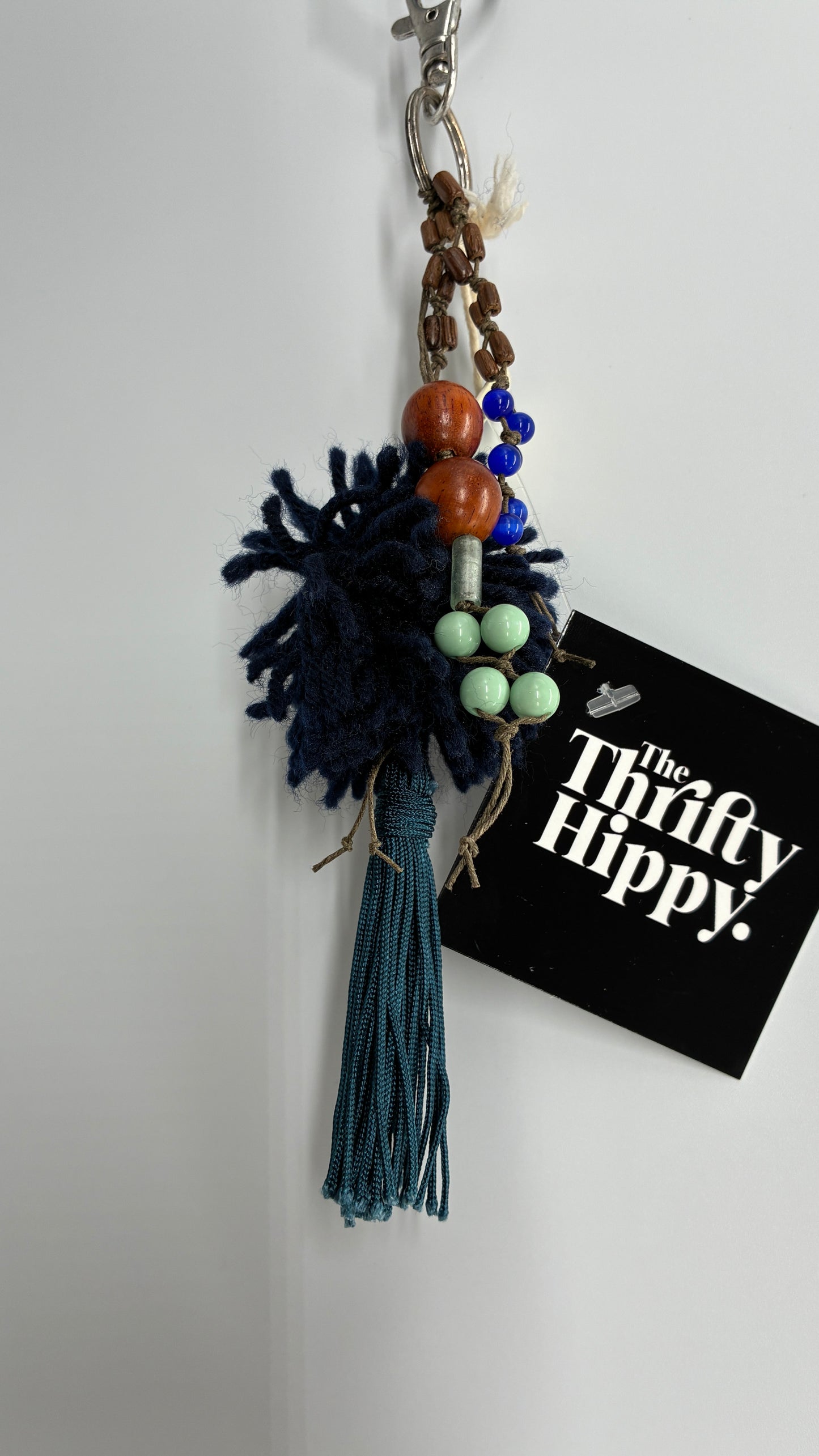 AERIE PomPom Beaded Keychain with Tags Attached