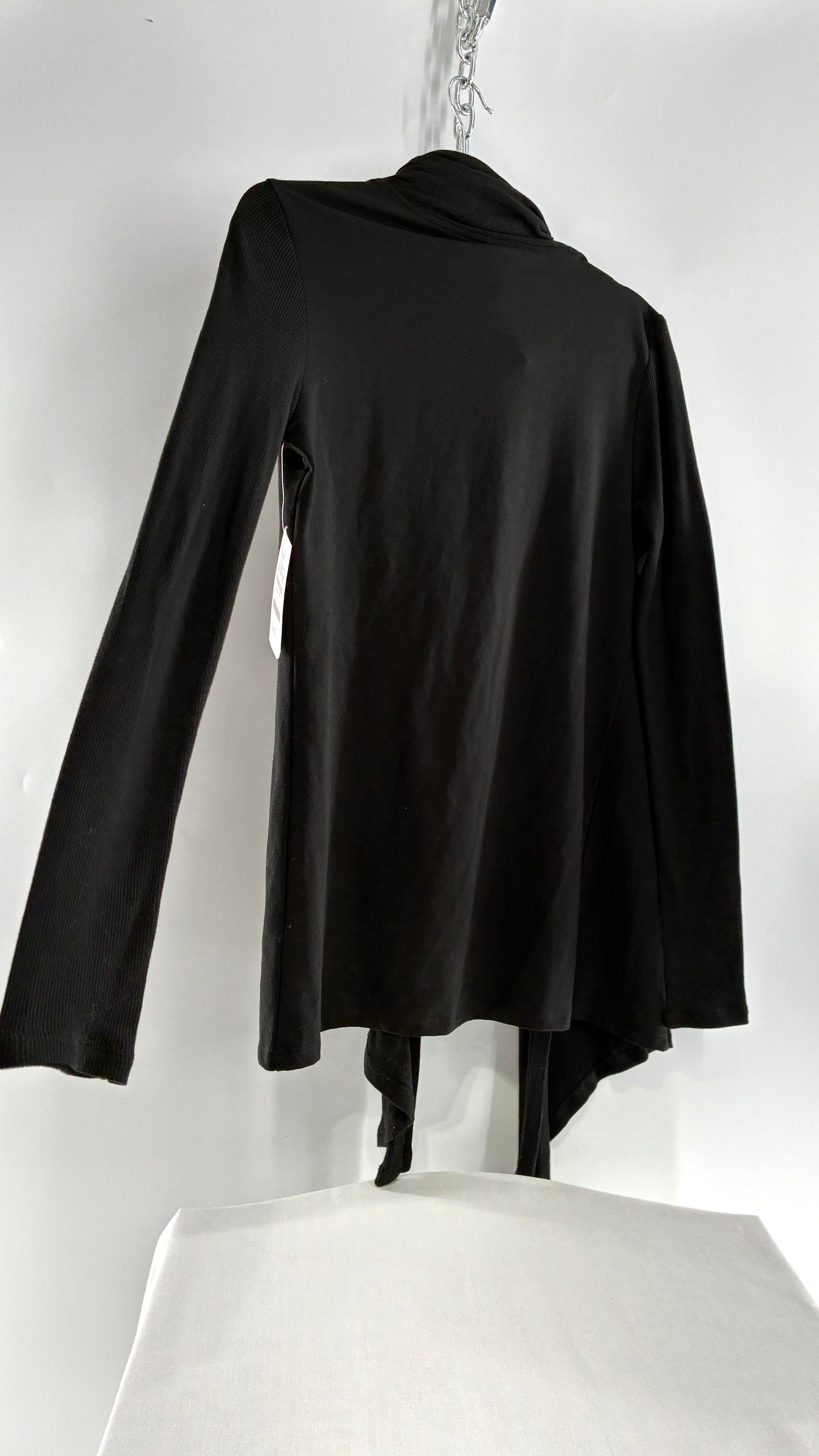 Fabletics Black Astoria Shrug Cardigan with Ribbed Panels and Tags Attached (XS/4)