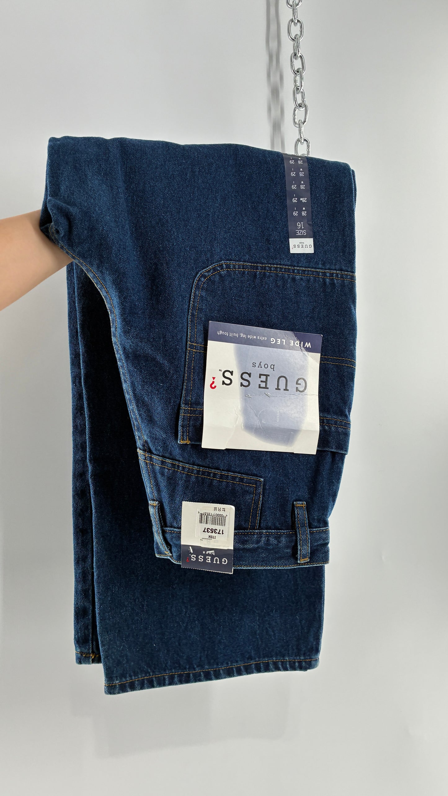 Rare Deadstock Vintage GUESS 1997 Baggy Wide Leg Cargo Jeans (28x29)