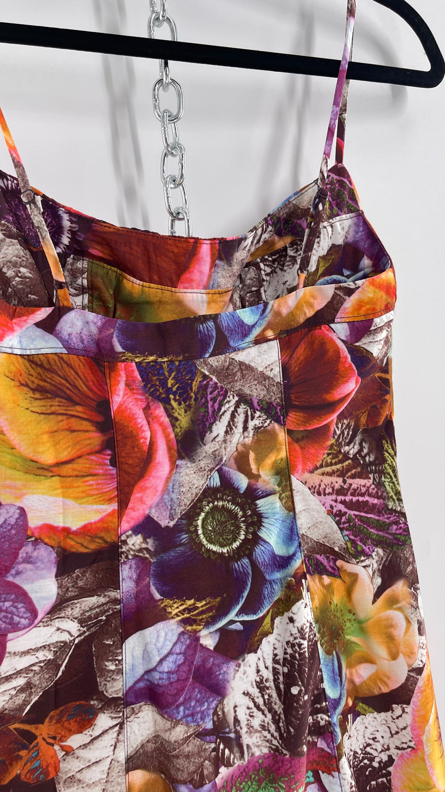 Urban Outfitters Colorful Floral Graphic Psychedelic Mini Dress (XS)