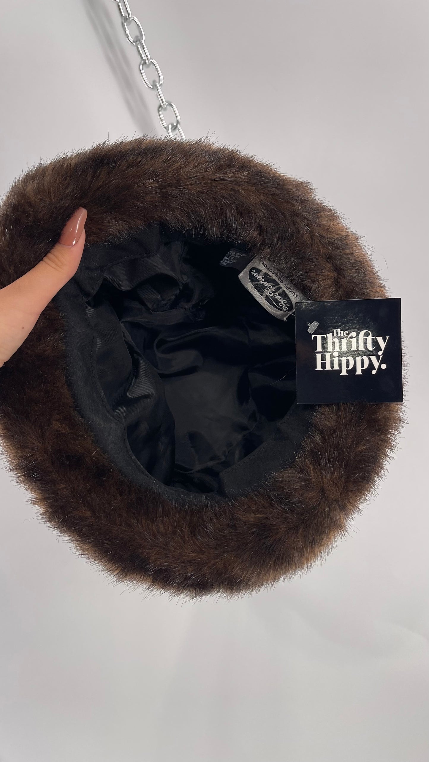 Vintage BenBerger Brown Faux Fur Rolled Brim Hat