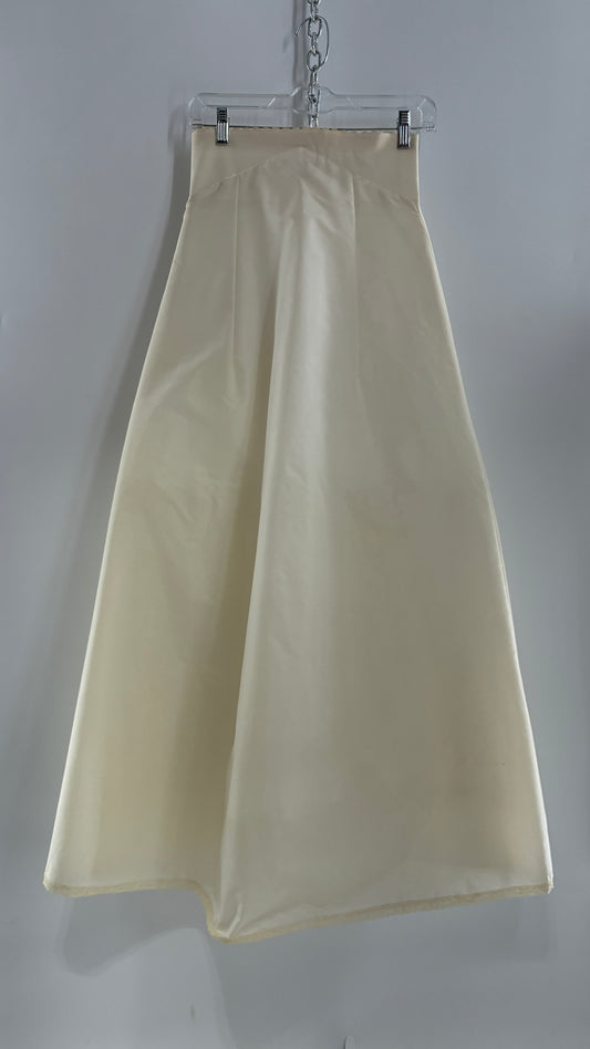 Vintage 1960s Off White Crinoline Style Skirt with Layers of Tulle (Small)