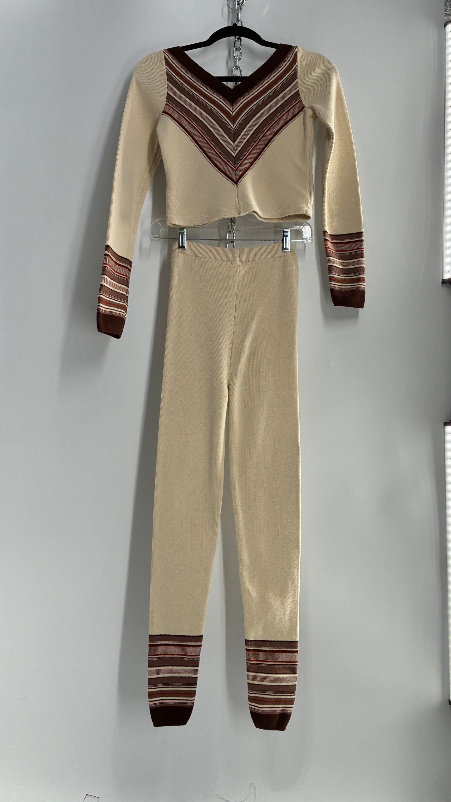 Intimately Free People Worn Knit 70s Style 2 Piece Set (Small)