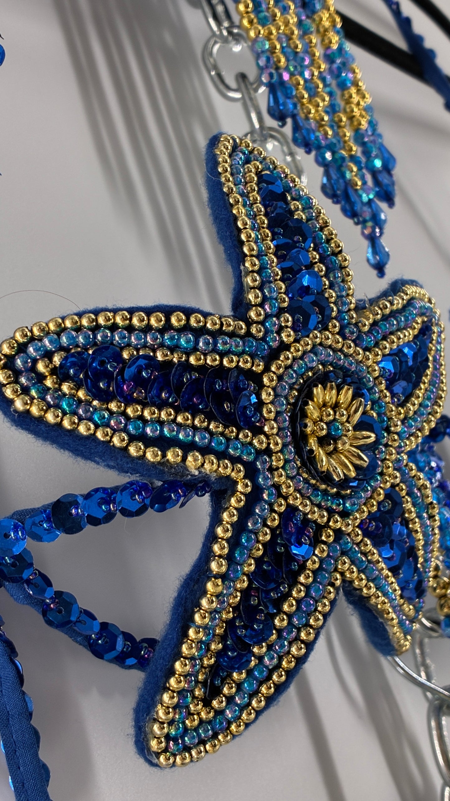 Vintage Royal Blue and Gold Beaded Belly Dancing Set