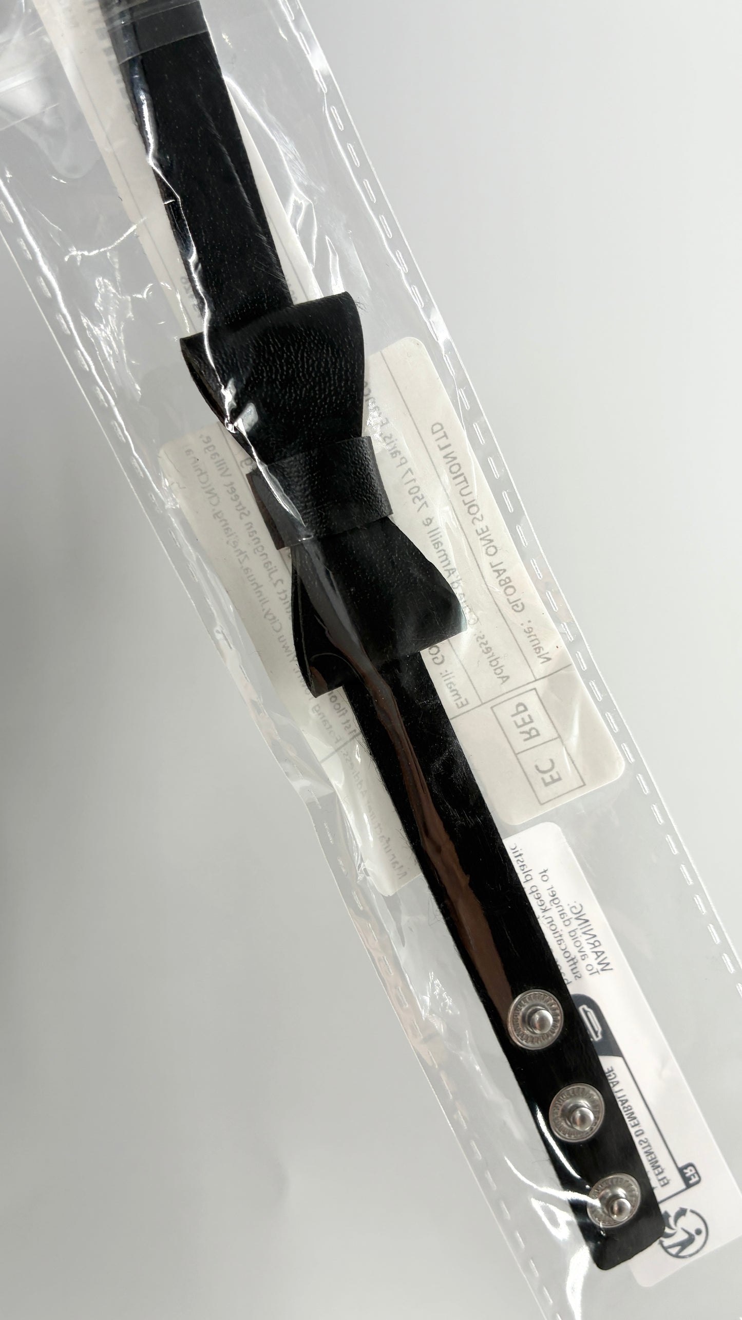 Black Vegan Leather Bow Bracelet