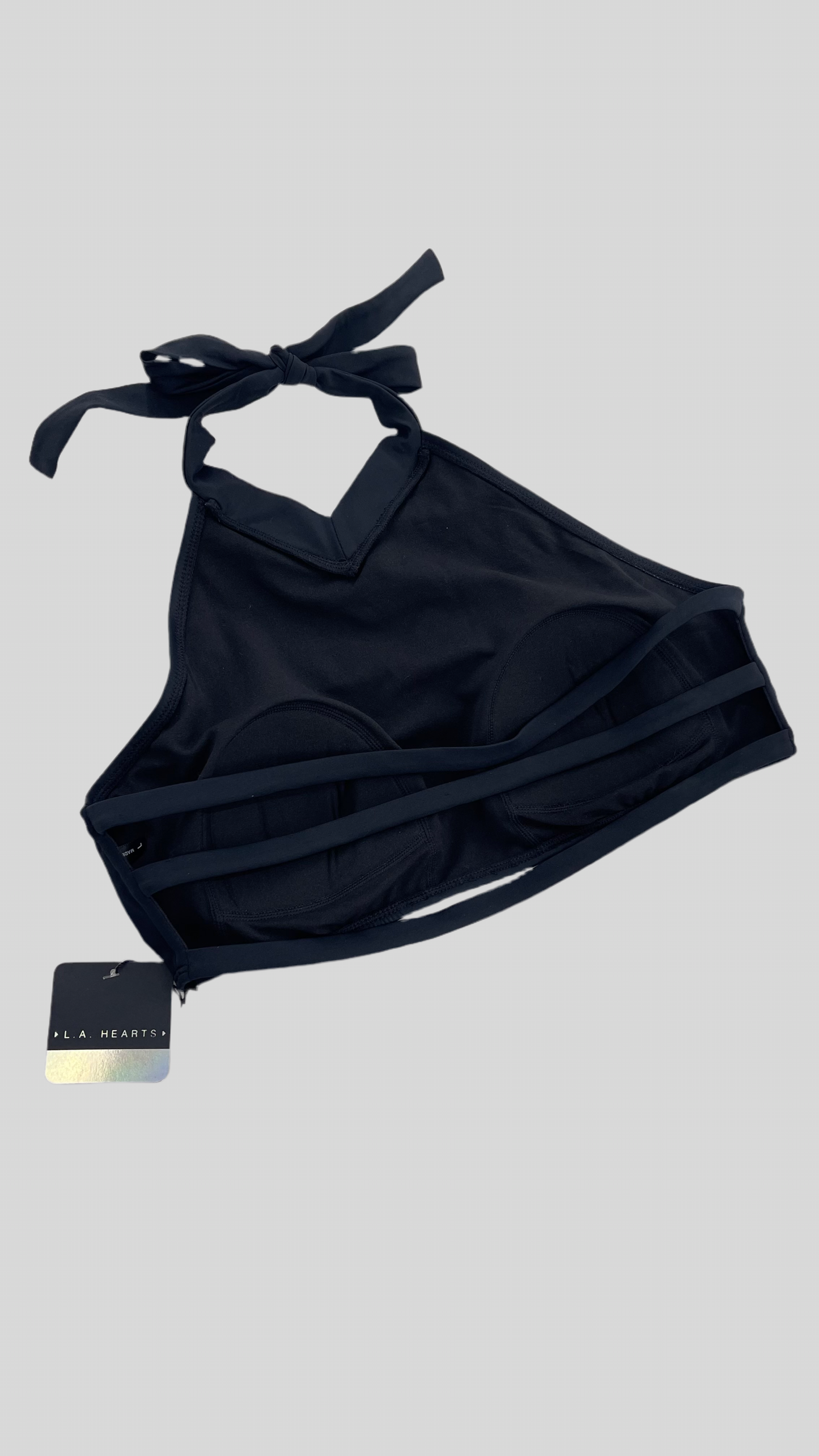Pacsun LA Hearts Black Halter Swim Top (Large)