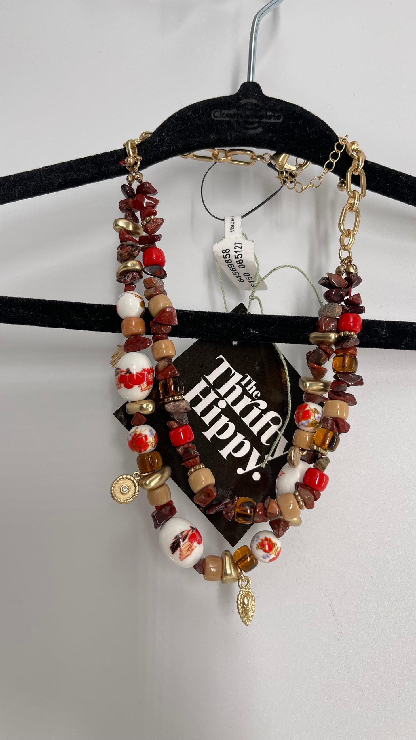 Free People Brown/Orange Beaded Necklace