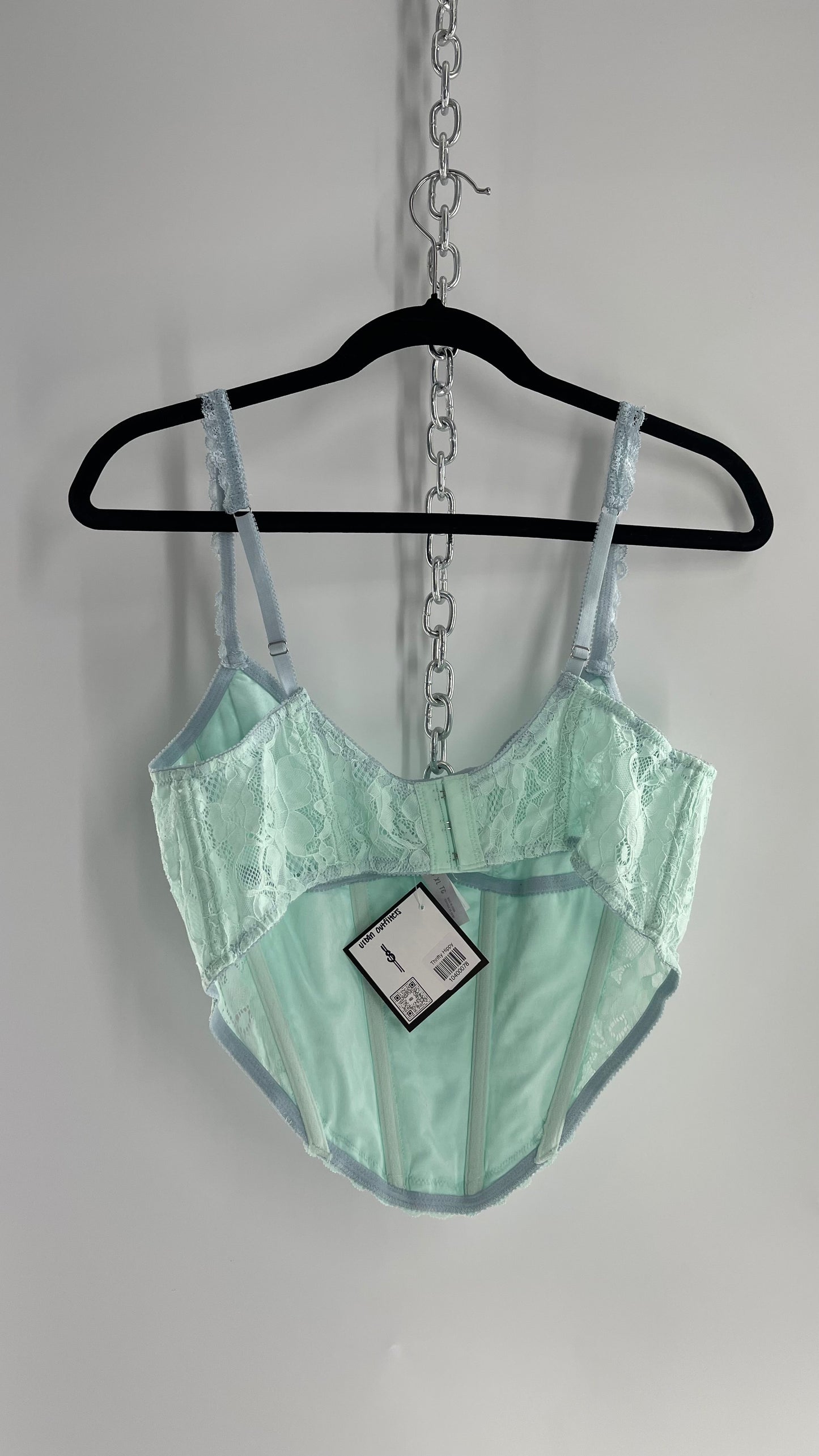 Urban Outfitters Aqua Blue Lace Corset (XL)