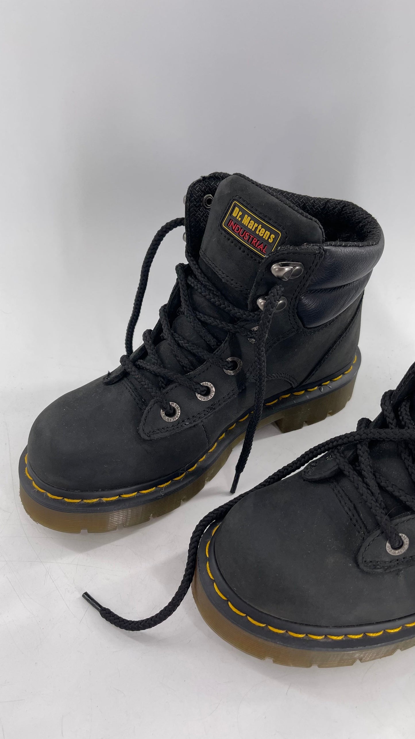 Vintage Doc Martens Industrial Black Combat Boots (6)