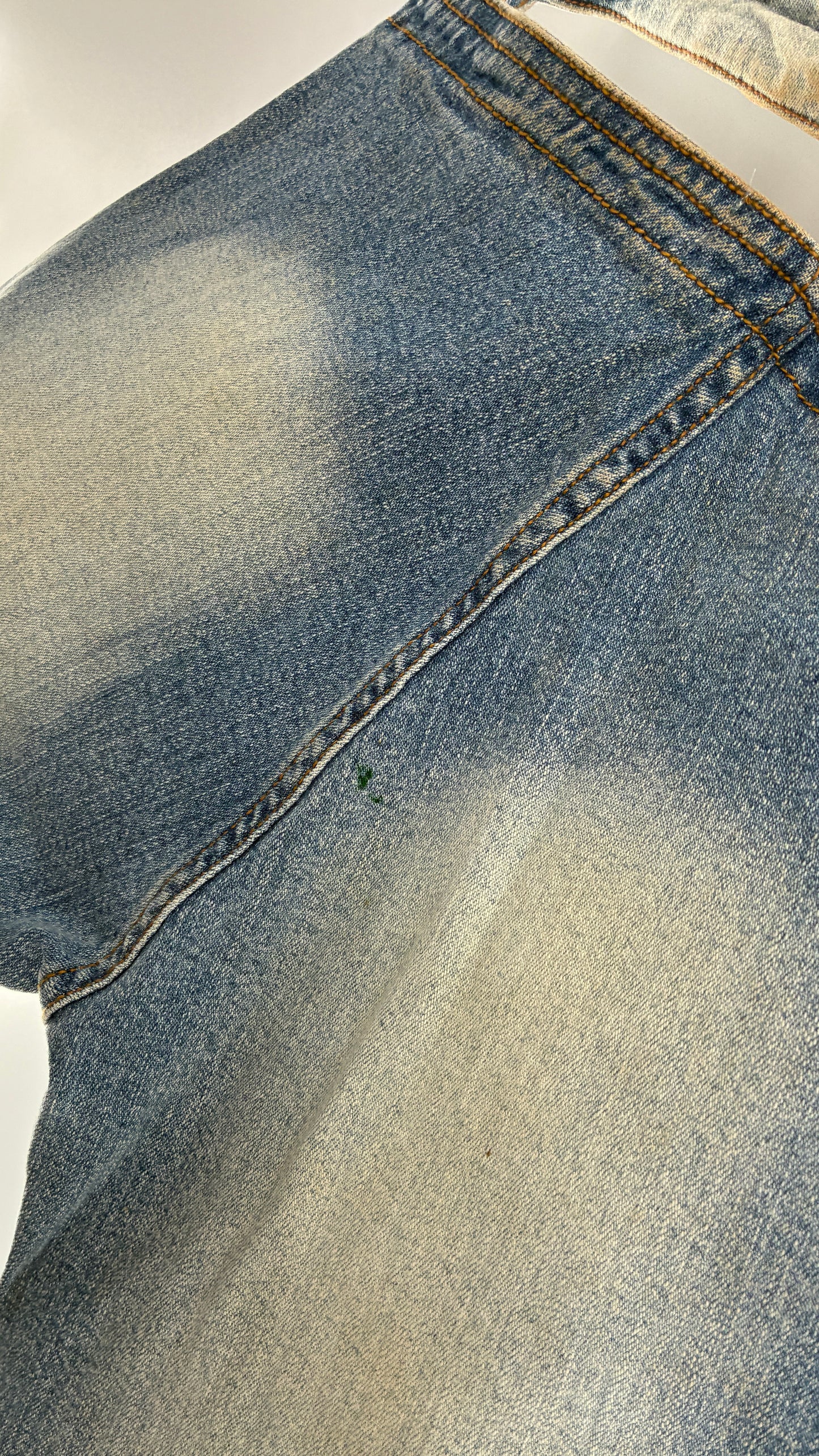 Vintage XCESO JEANS Rare Faded Double Waistband Kickflare Jeans with Functional Zipper Details (Medium*)