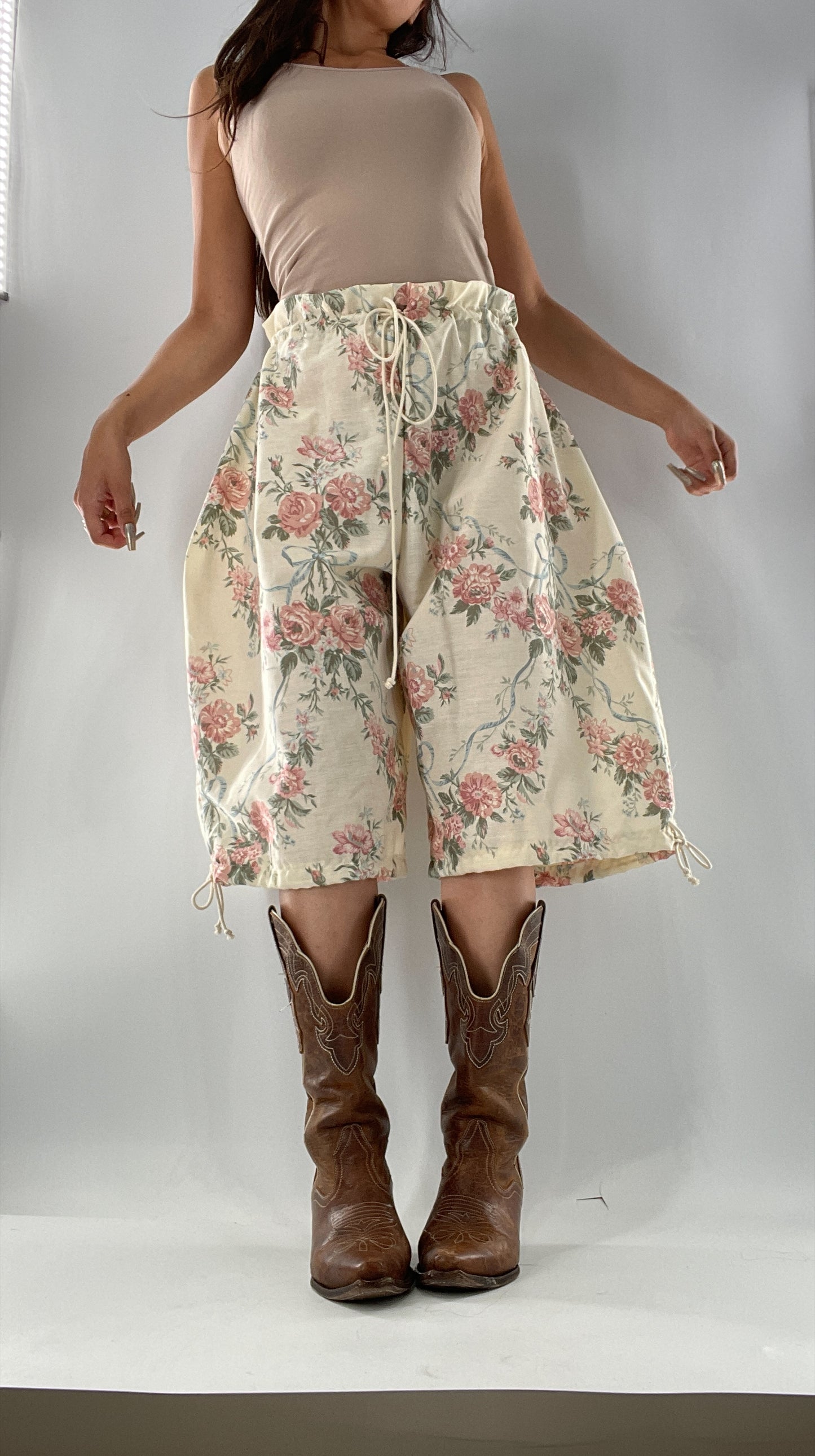 Custom Vintage Cottage Short/Capri Oversized or Cinched (One Size)