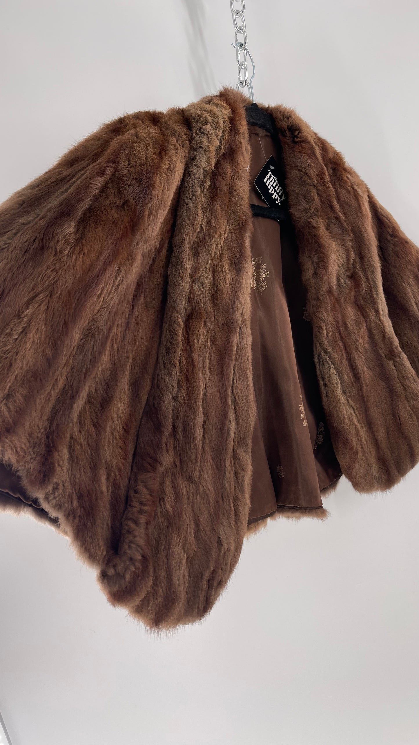 Vintage Brown Multi-toned Cape (One Size)
