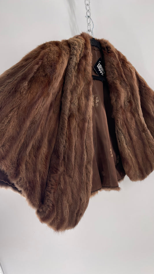 Vintage Brown Multi-toned Cape (One Size)