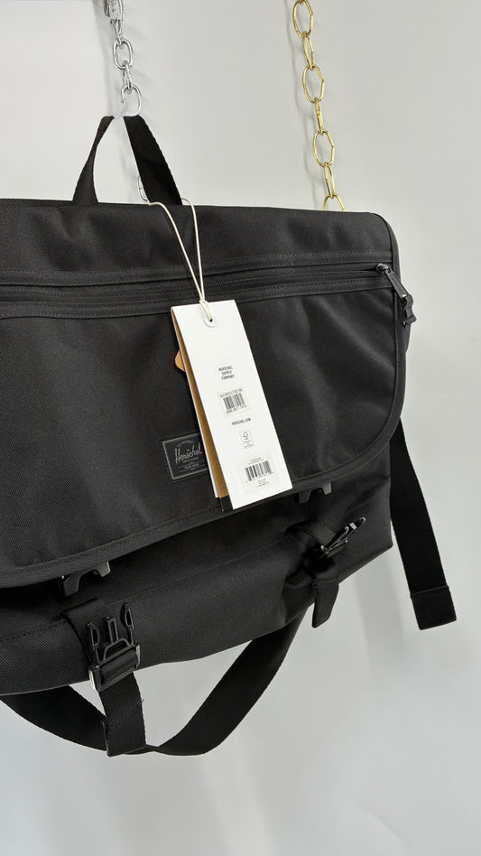 Vintage HERSCHEL Cove Black Laptop Briefcase Bag with Tags