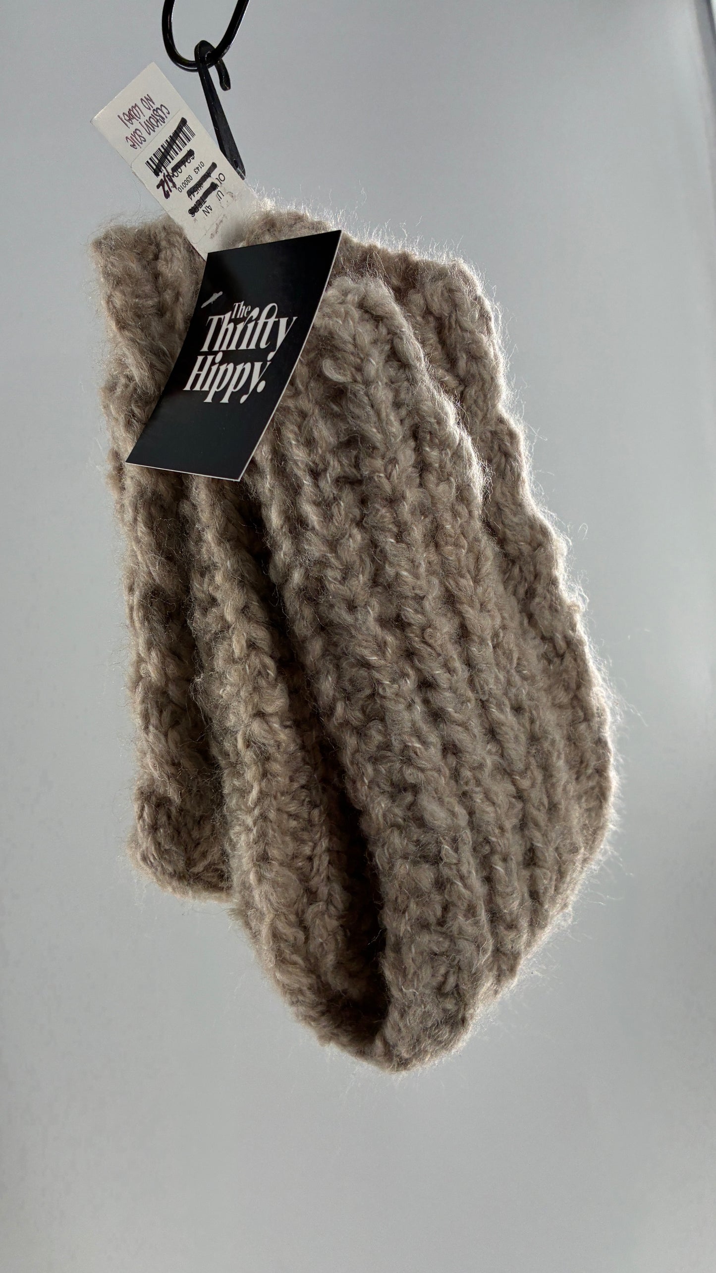 Urban Outfitters Ultra Thick Fluffy Knit Beige Socks