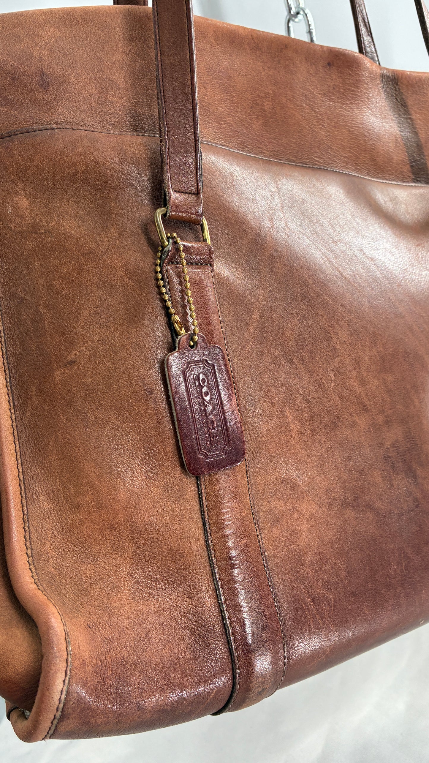 Vintage COACH Leather Envelope Saddle Briefcase Bag