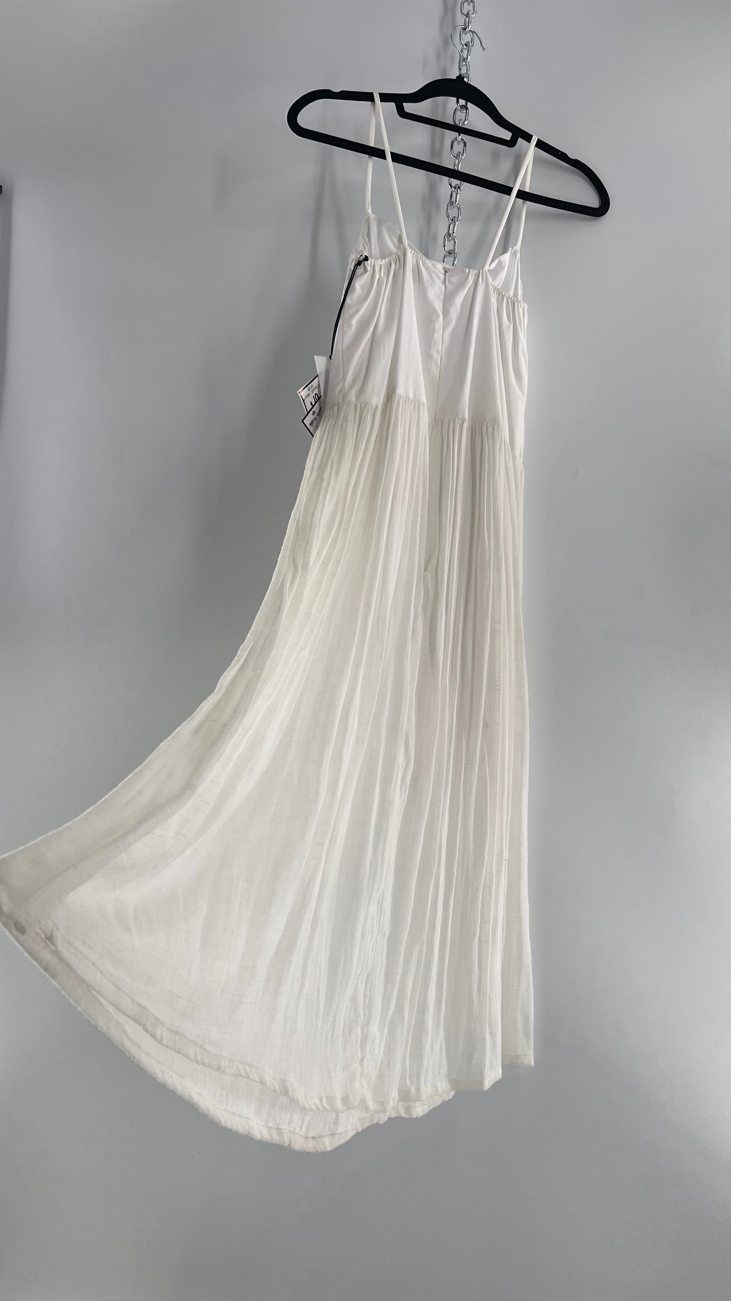 ØM Objects Without Meaning White Dress with Woven Skirt and Tags Attached (Large)