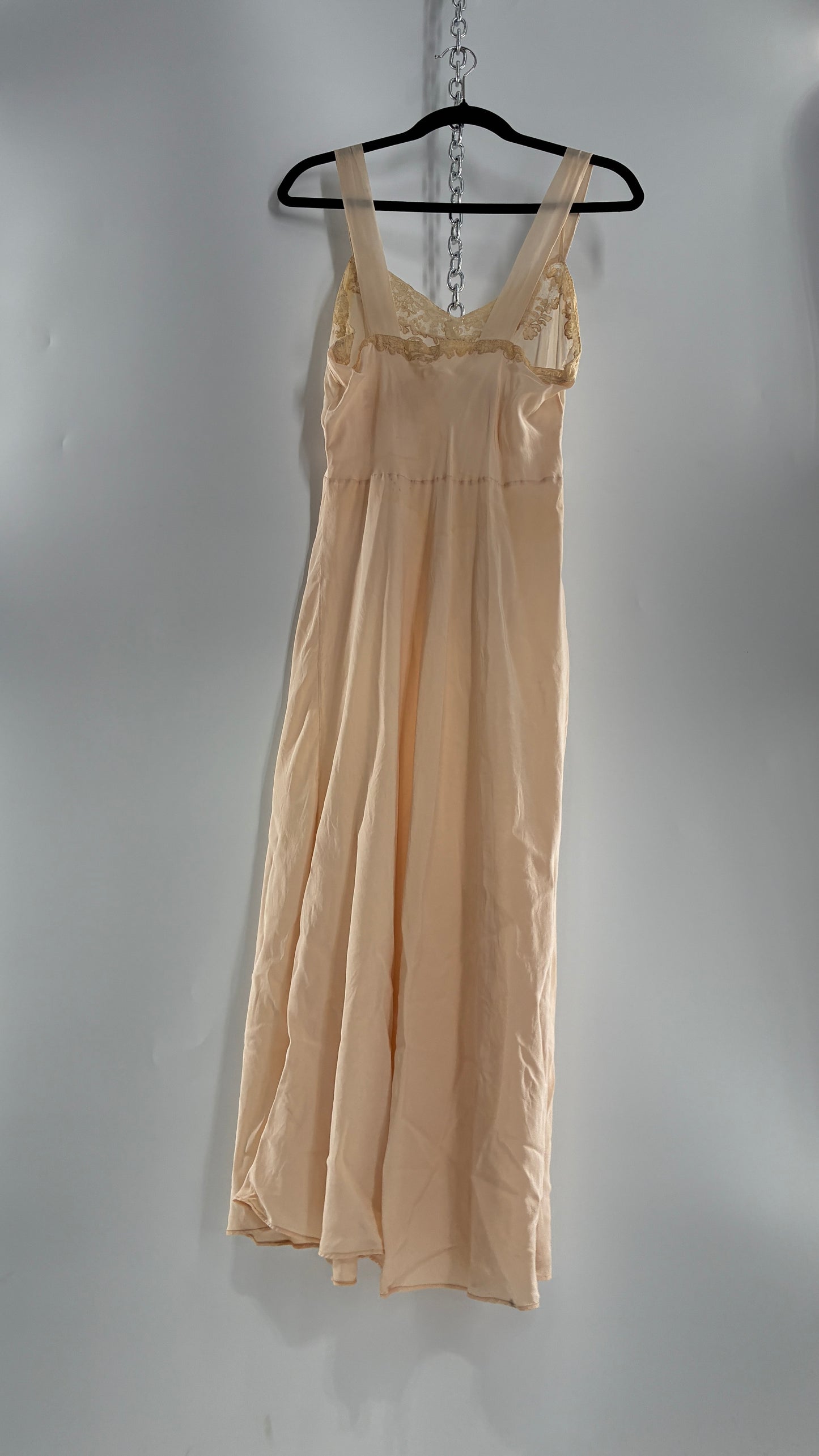 Vintage 1950s Handmade French Silk Nightgown Style Dress