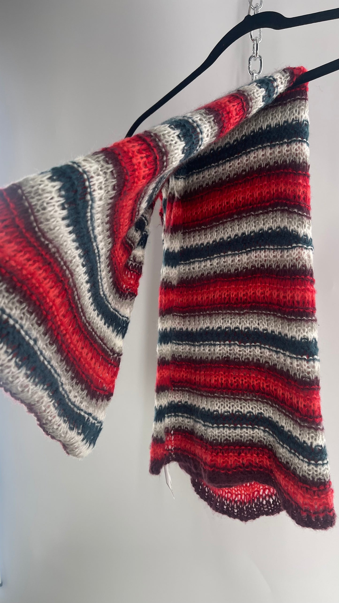 Open Knit Scarf Gray Tones