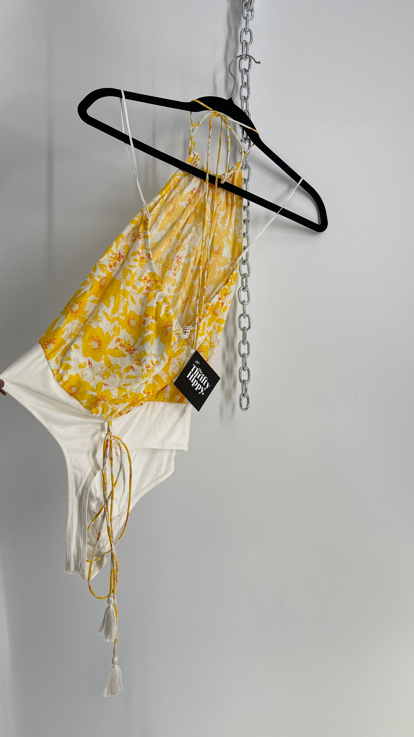 Intimately Free People Yellow Floral Bodysuit (Medium)