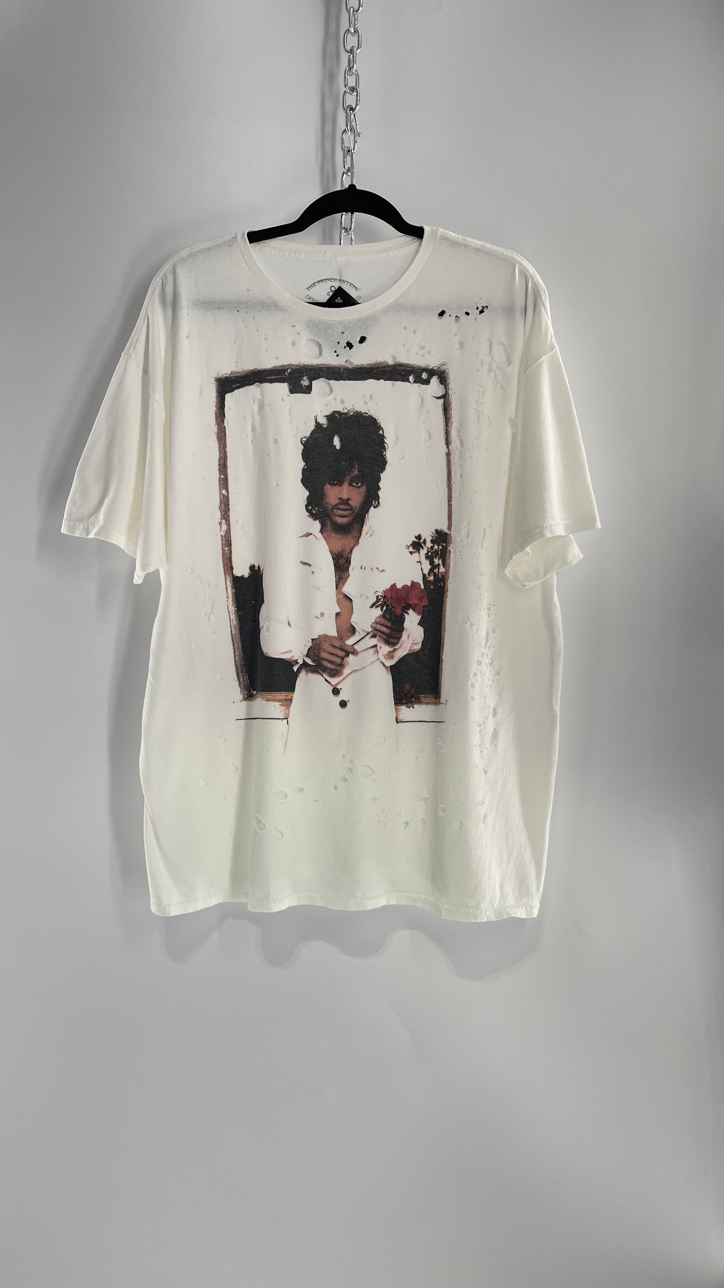 The Prince Estate Oversized Distressed Band T (S/M)