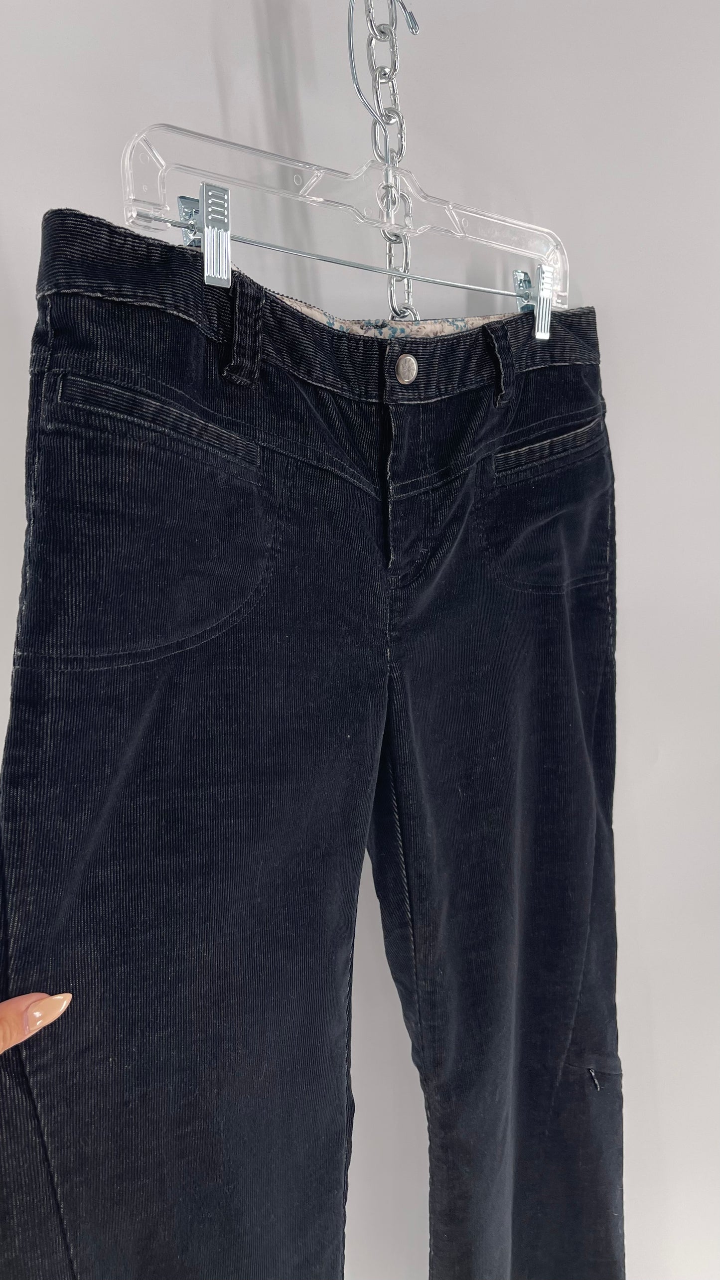 Athleta Black Flare Corduroy Pants (Size 14/L)