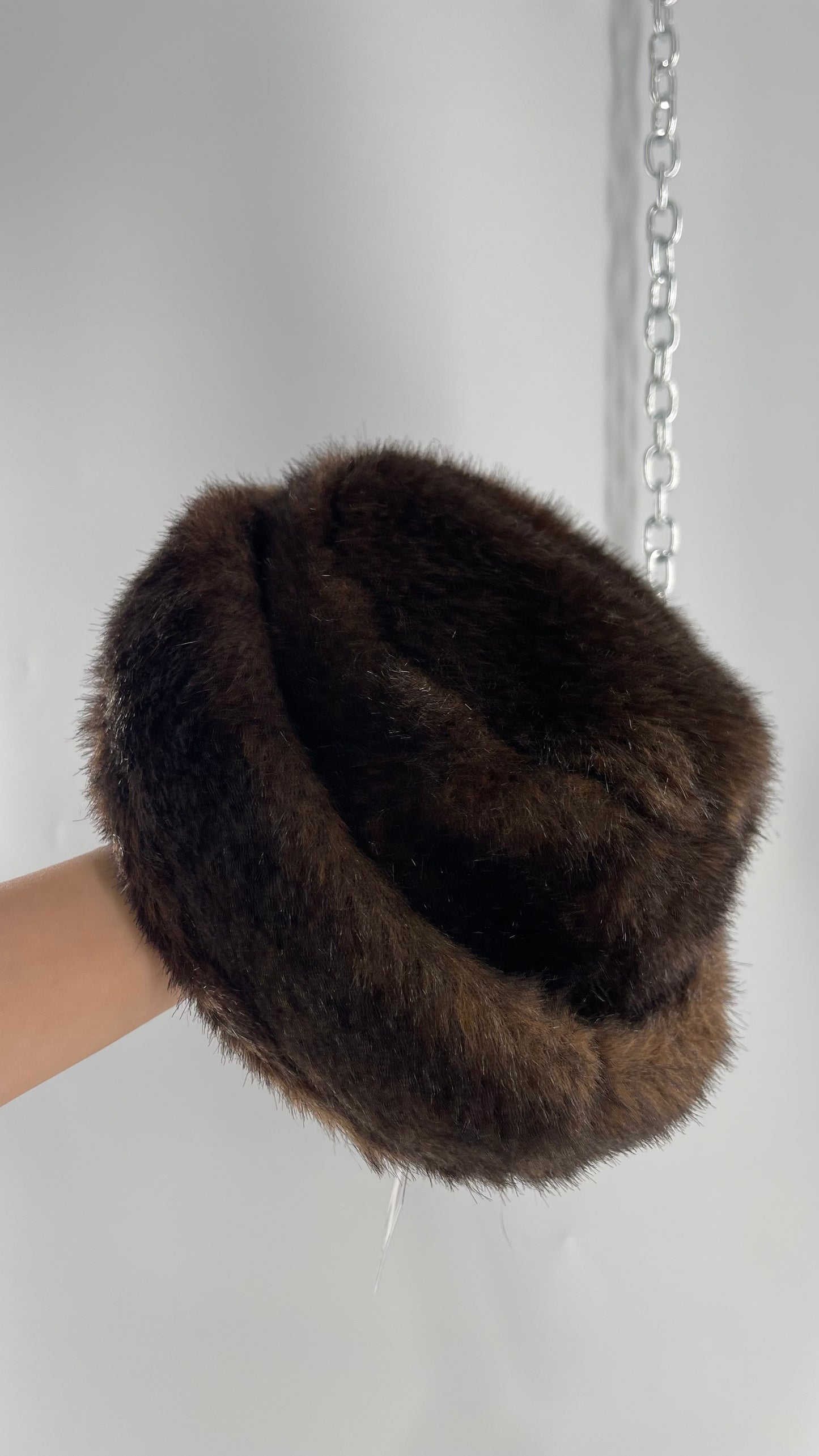 Vintage BenBerger Brown Faux Fur Rolled Brim Hat