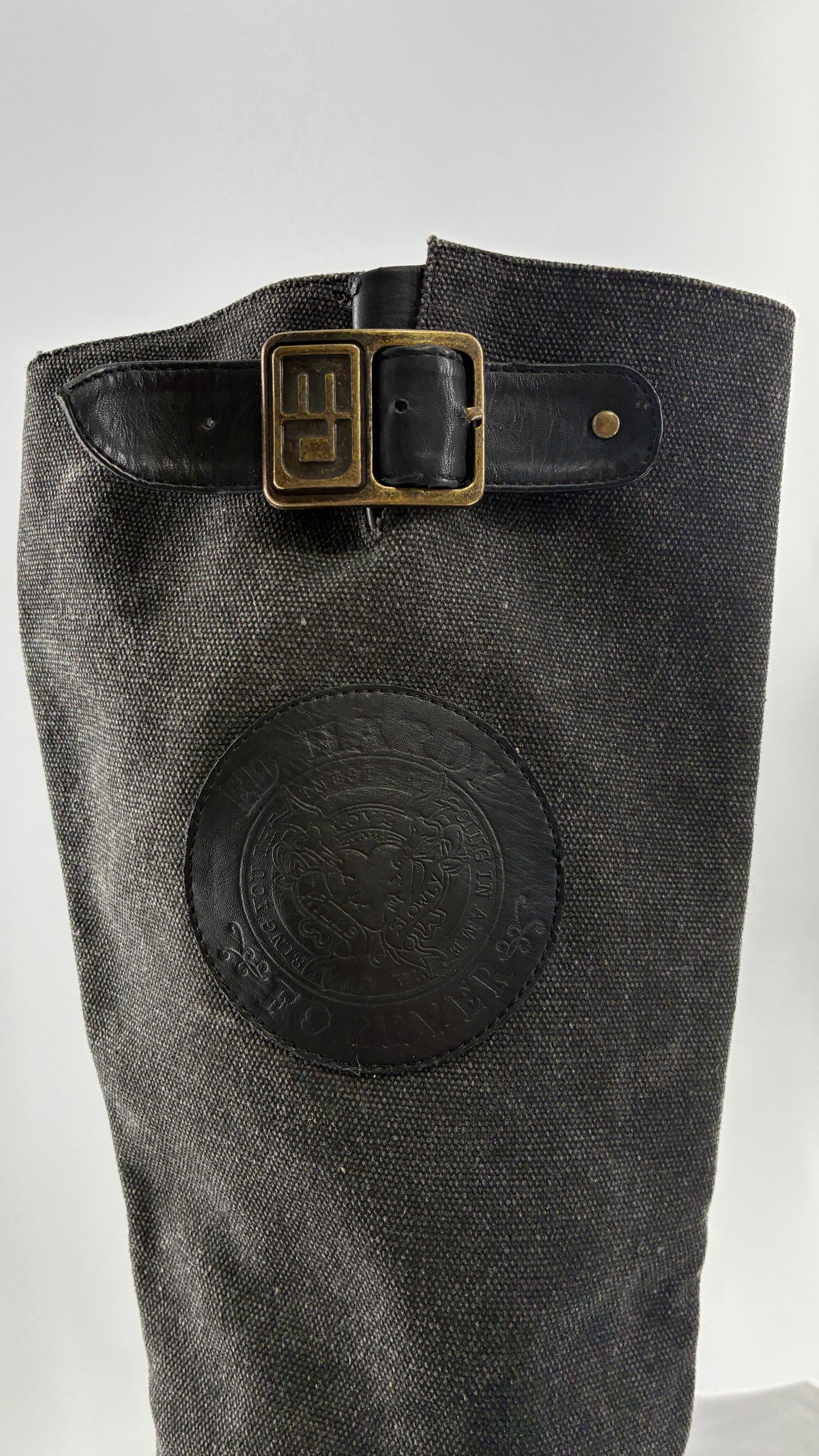 Vintage ED HARDY Stiletto Boots with Embossed Buckles and Badges (9)