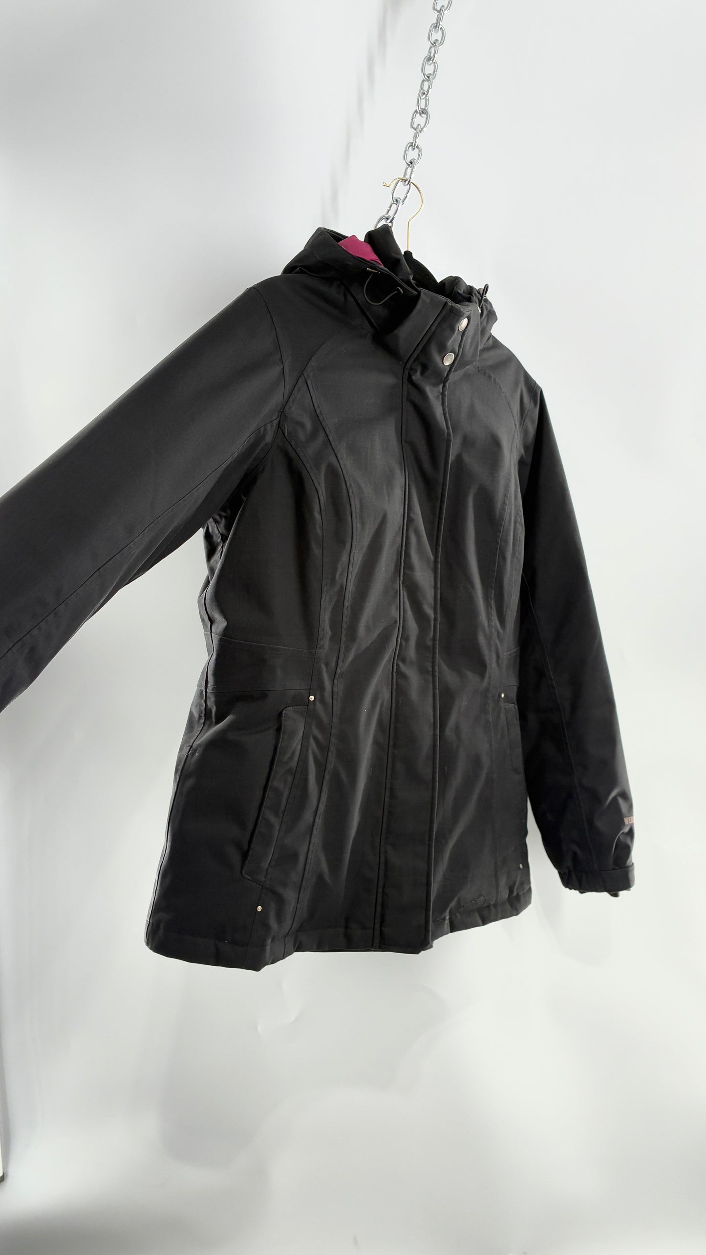 EDDIE BAUER Goose Down Black Jacket with Puffer Lining (Medium)
