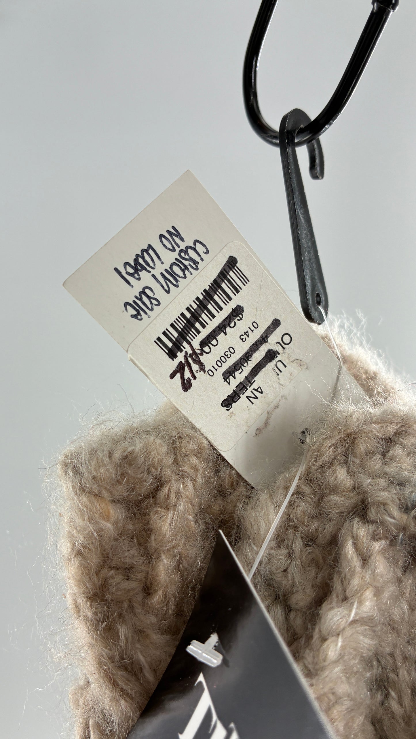 Urban Outfitters Ultra Thick Fluffy Knit Beige Socks