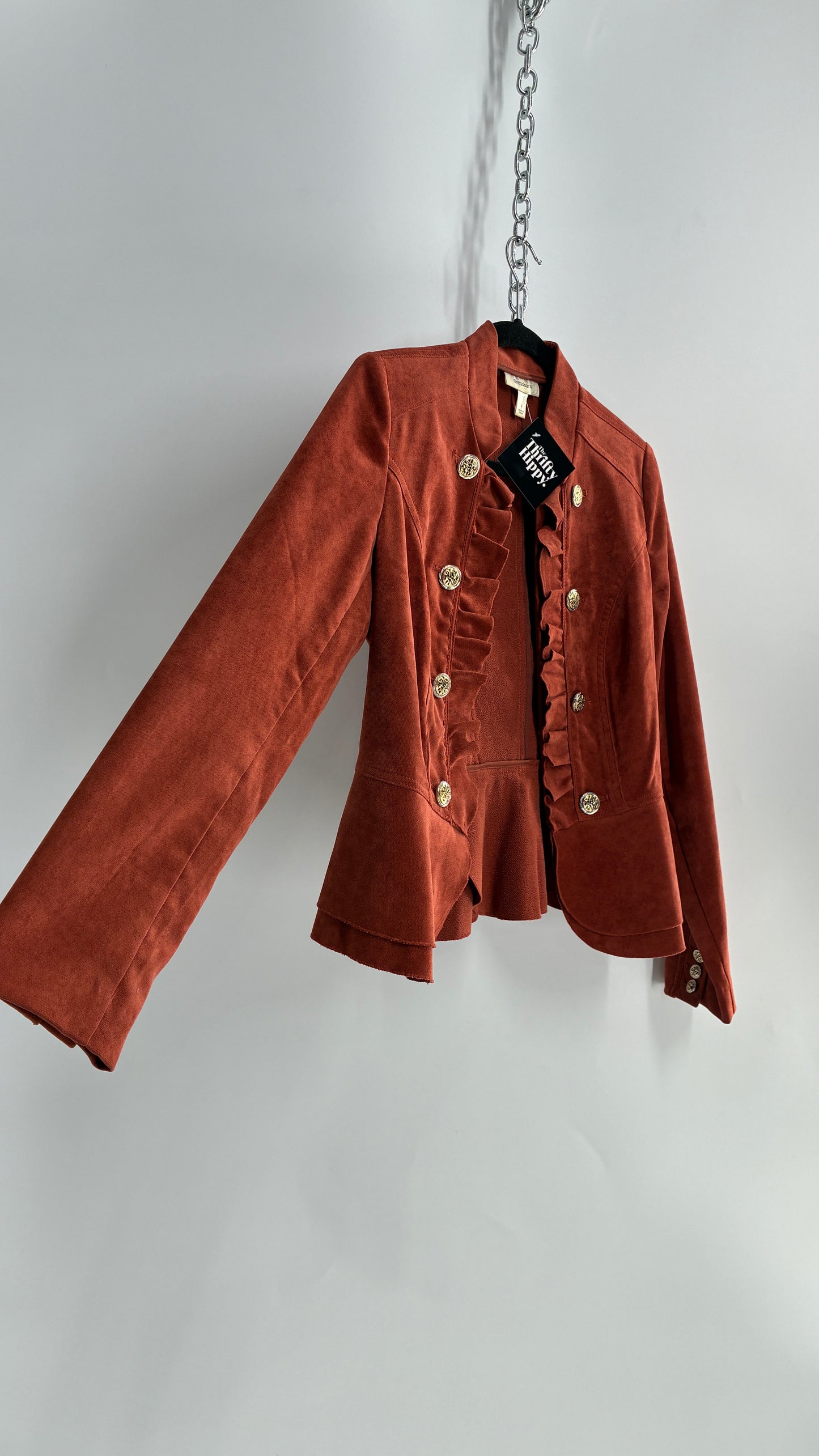 Vintage Orange Button Front Jacket (Small)