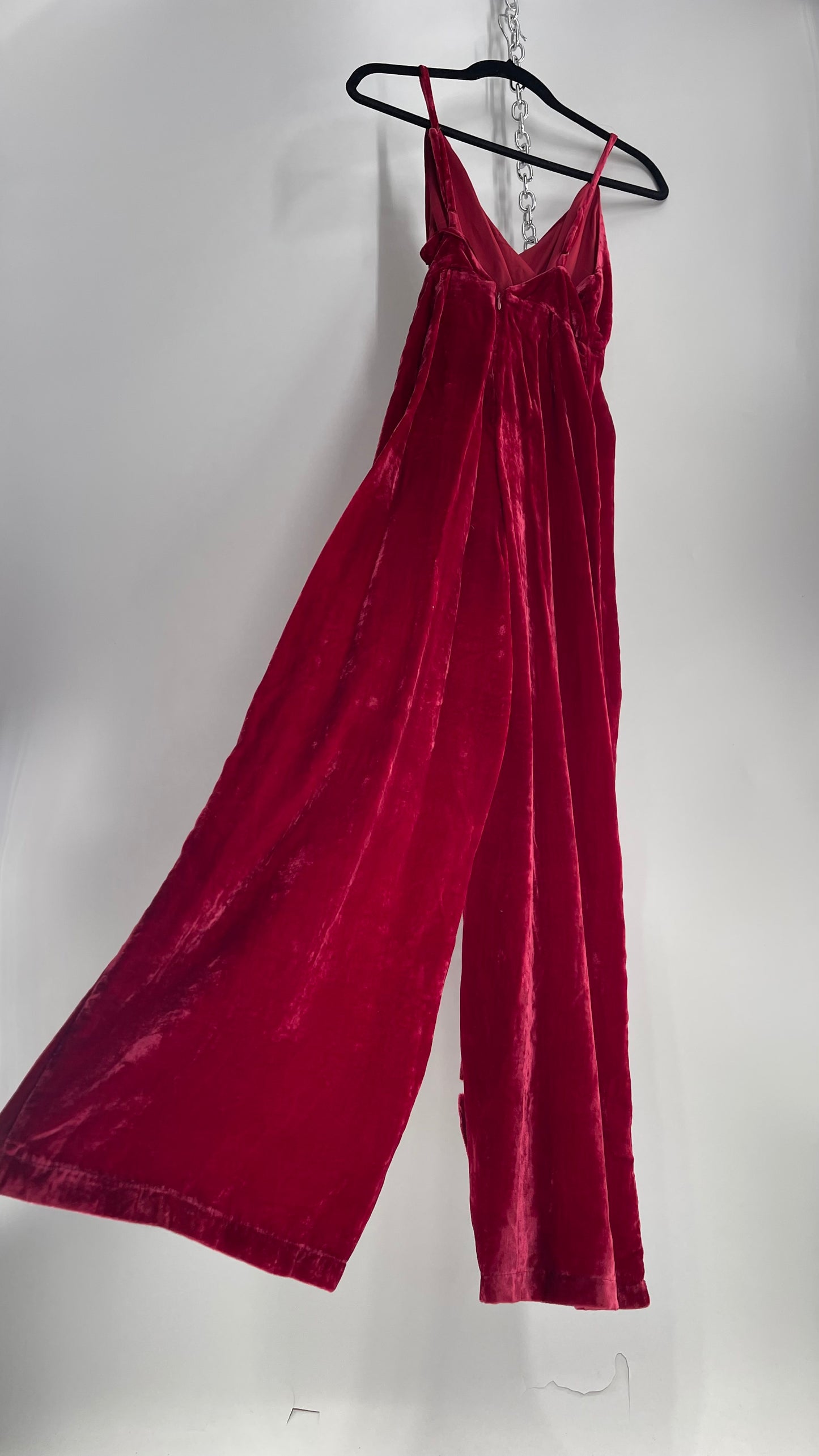Free People Cranberry Pink/Red Velvet Playsuit (0)
