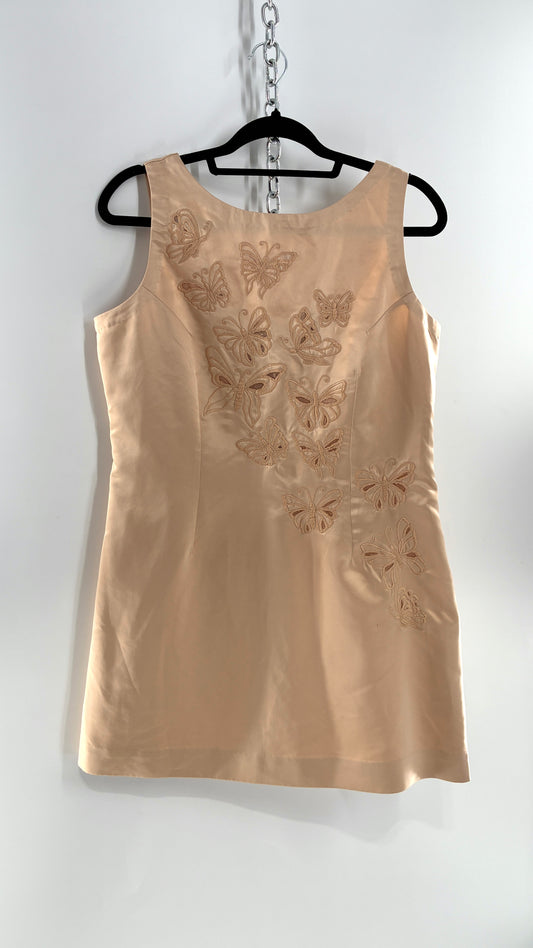 PAYAL JAIN Micro Mini Dress with Embroidered Fluttering Butterflies (Petite Medium)