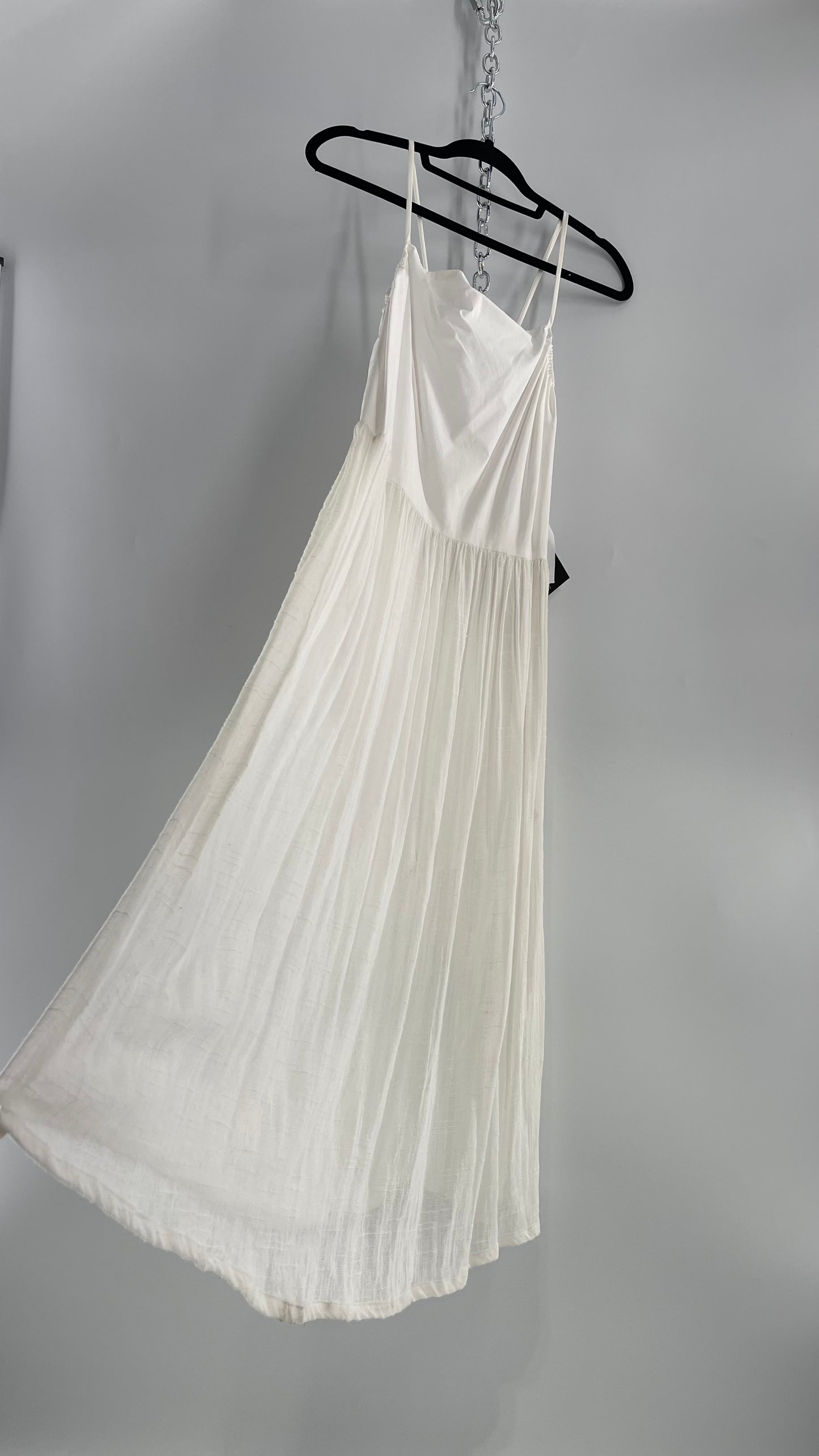 ØM Objects Without Meaning White Dress with Woven Skirt and Tags Attached (Large)