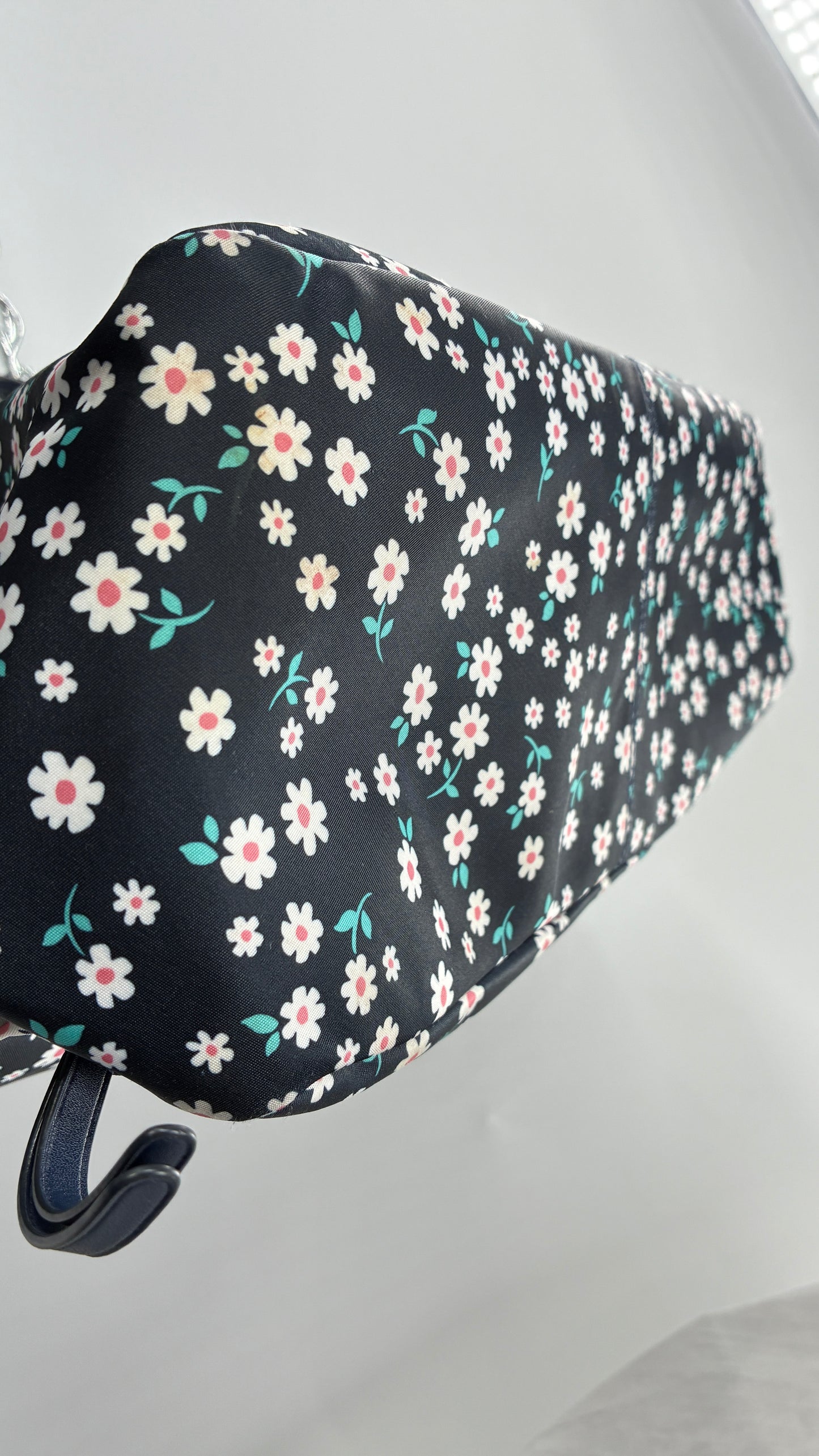Kate Spade Jae Fleurette Navy Blue Floral Large Tote Bag
