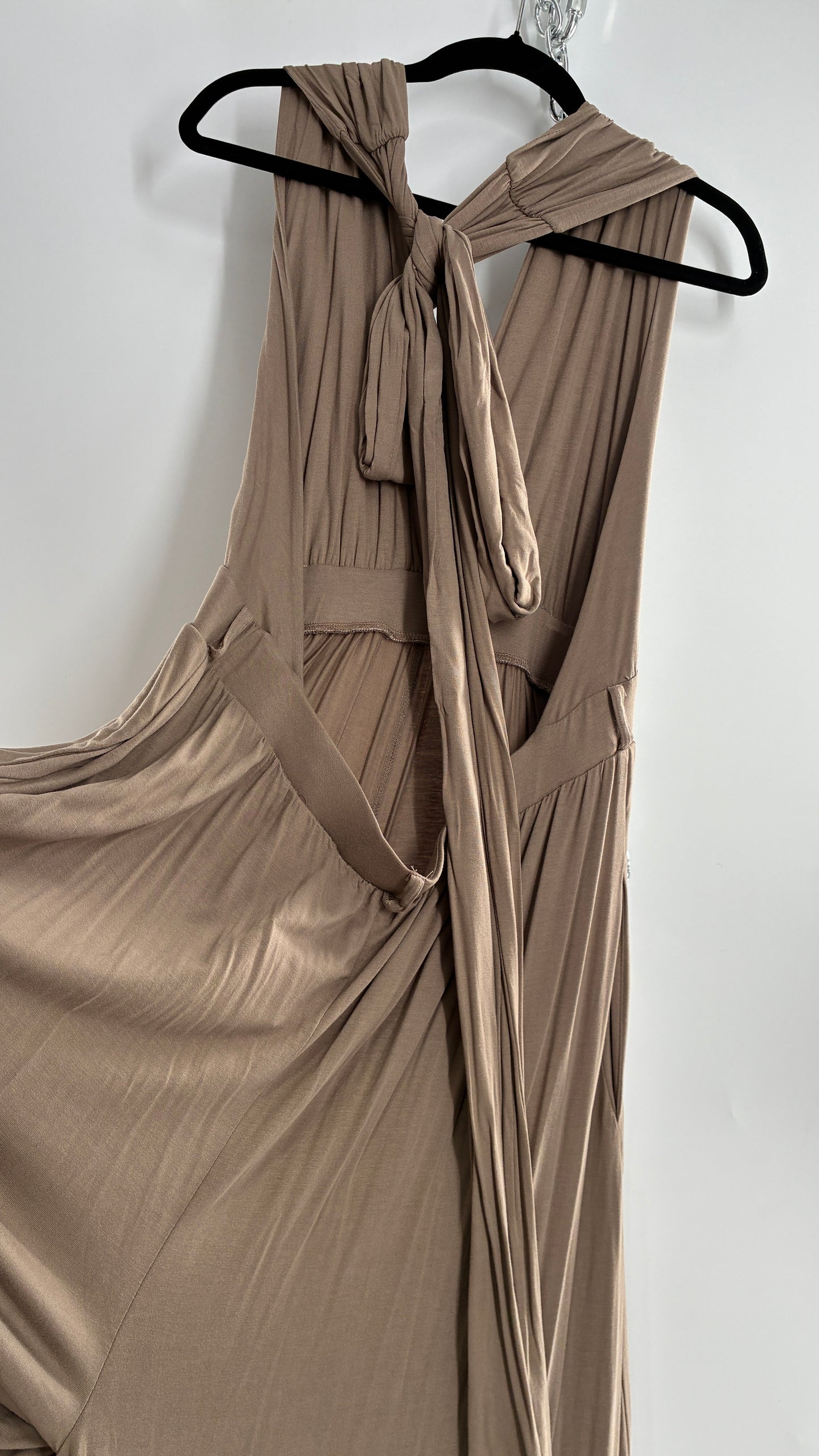Free People Clay Halter Open Back, Wide Leg Jumpsuit with Tags Attached (XL)