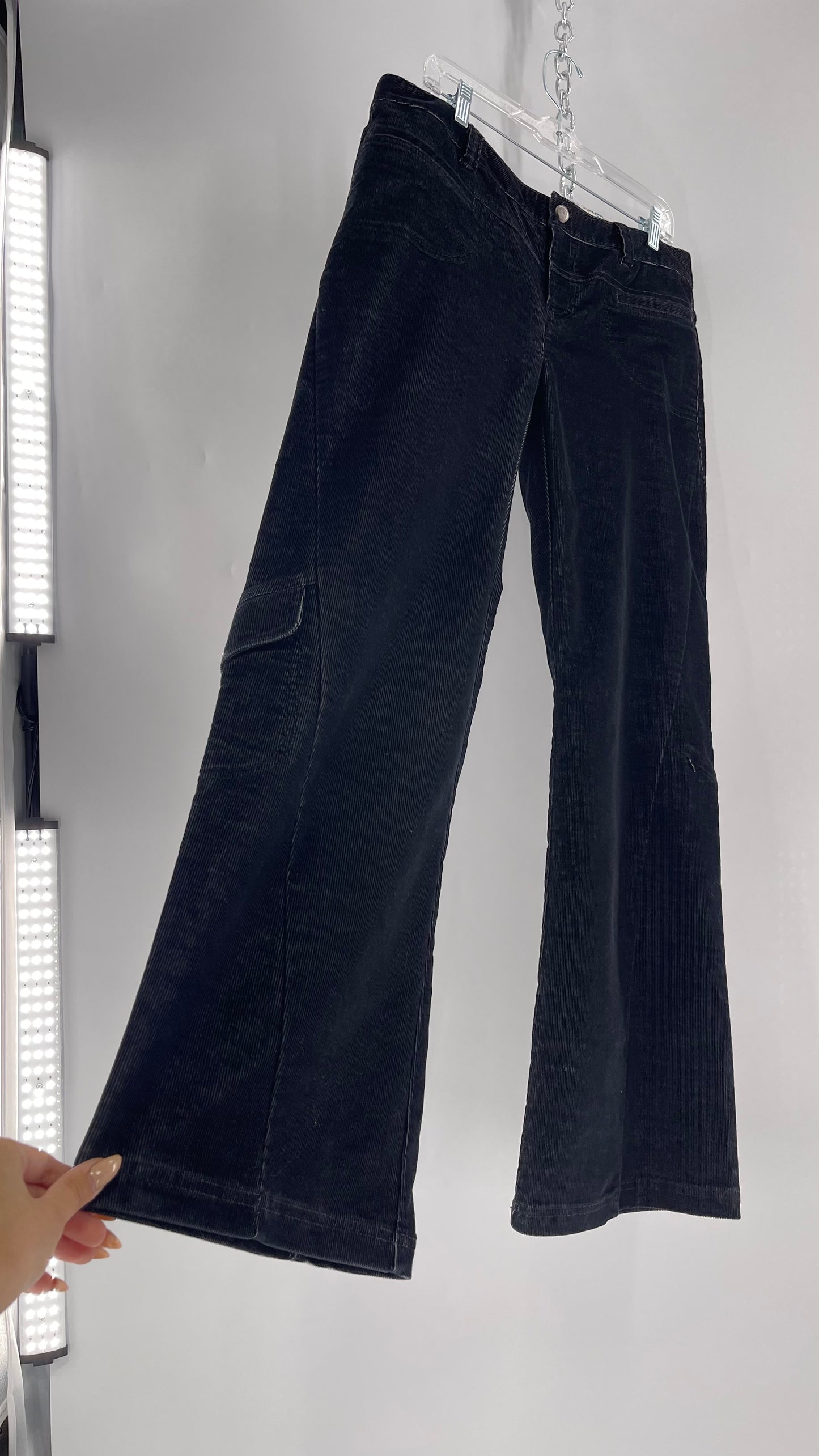 Athleta Black Flare Corduroy Pants (Size 14/L)