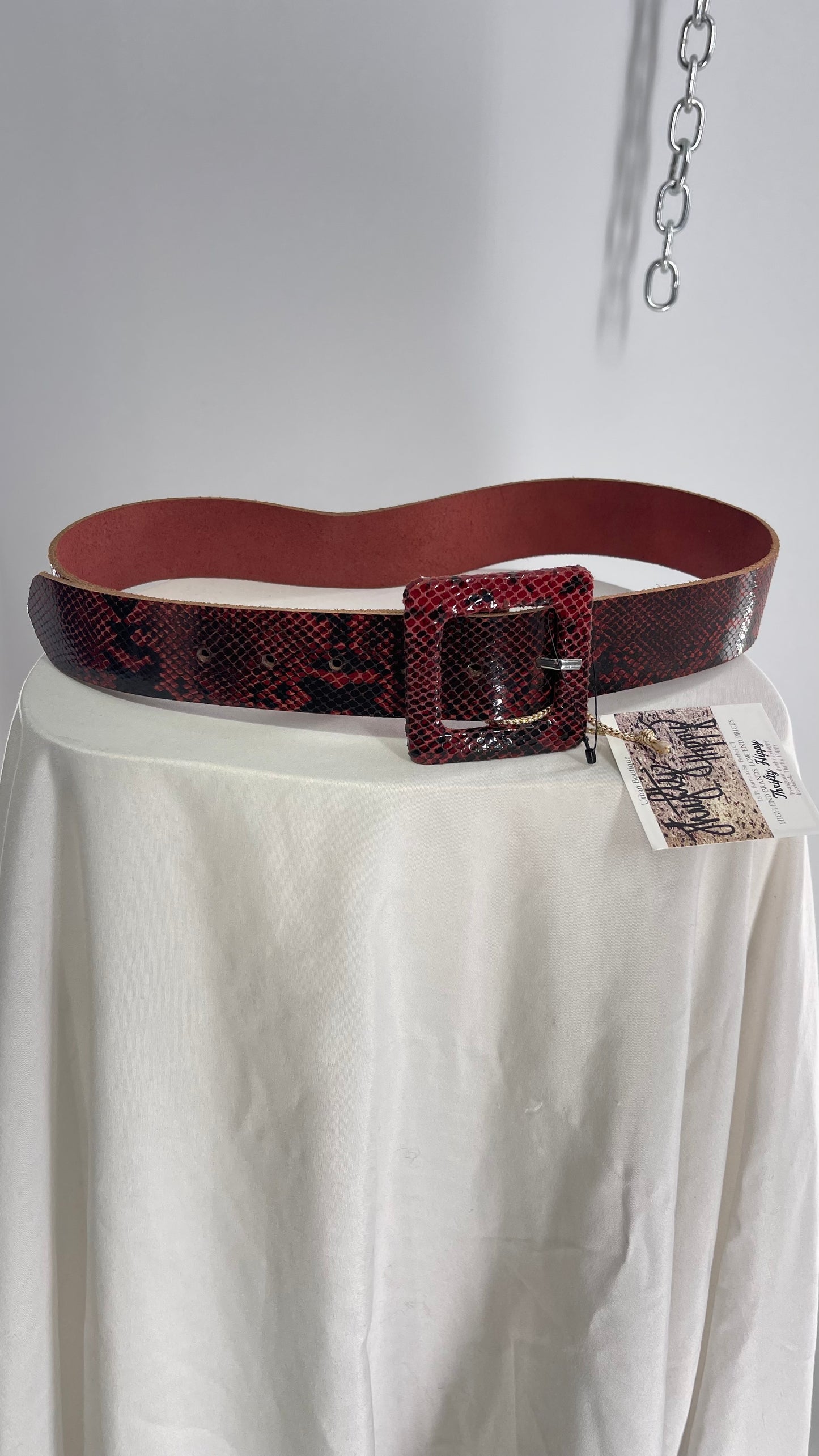 Free People Burgandy Snake Skin Pattern Leather (S/M)