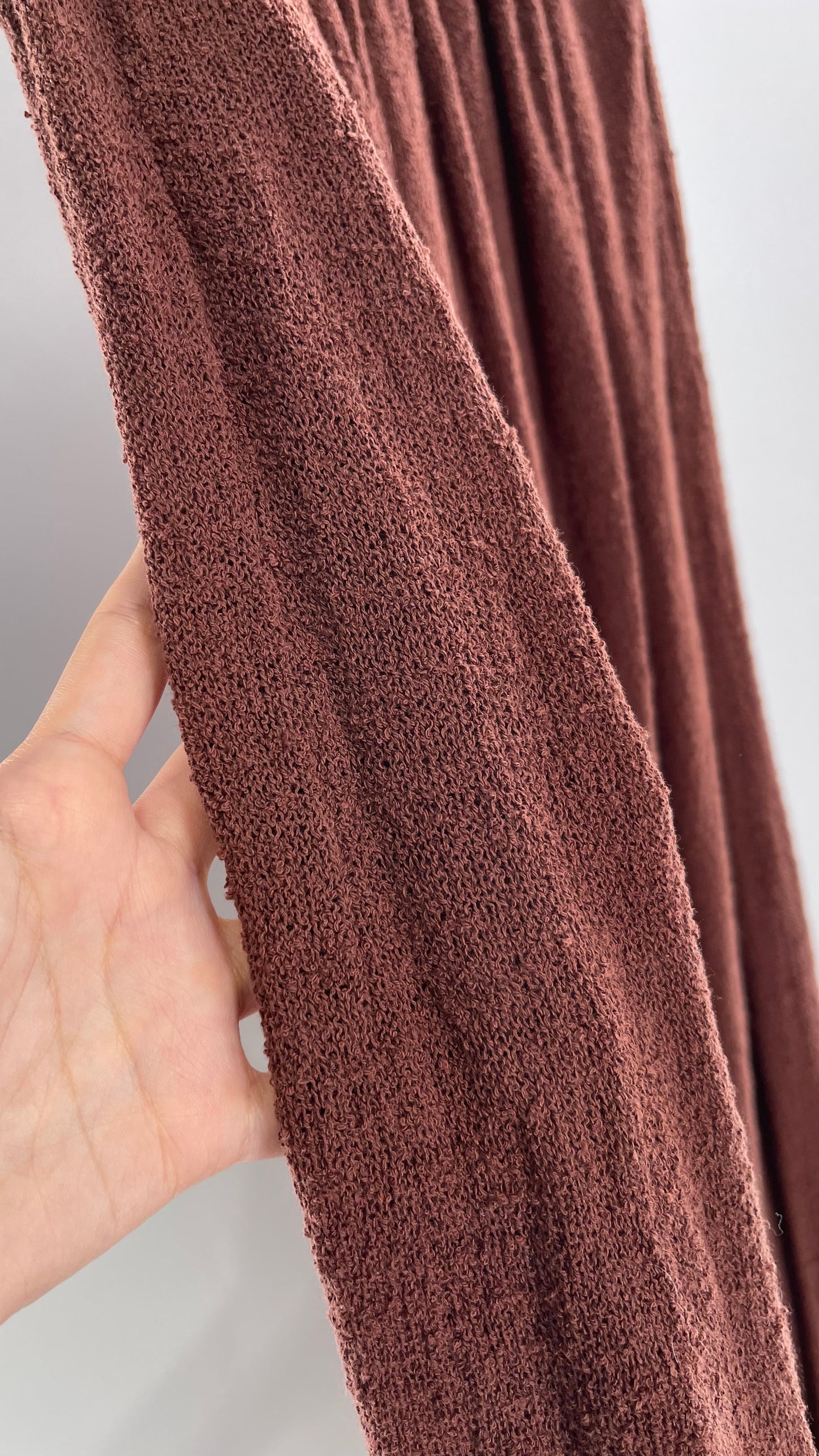 Free People Under the Stars Textured Brown Heavy Knit Maxi Dress  (Medium)