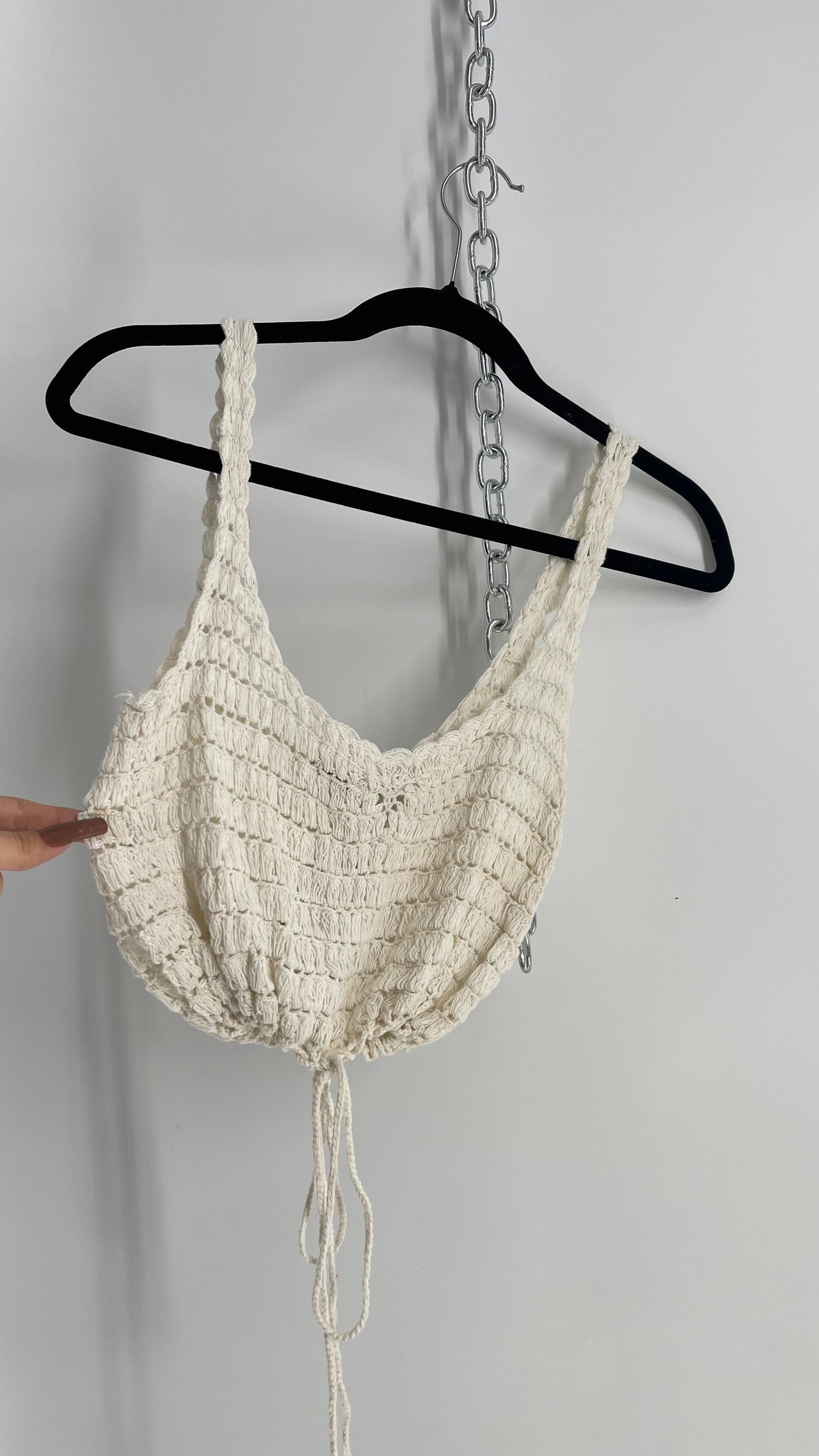 Out from Under Urban Outfitters Off White Crochet Adjustable Tank (Small)