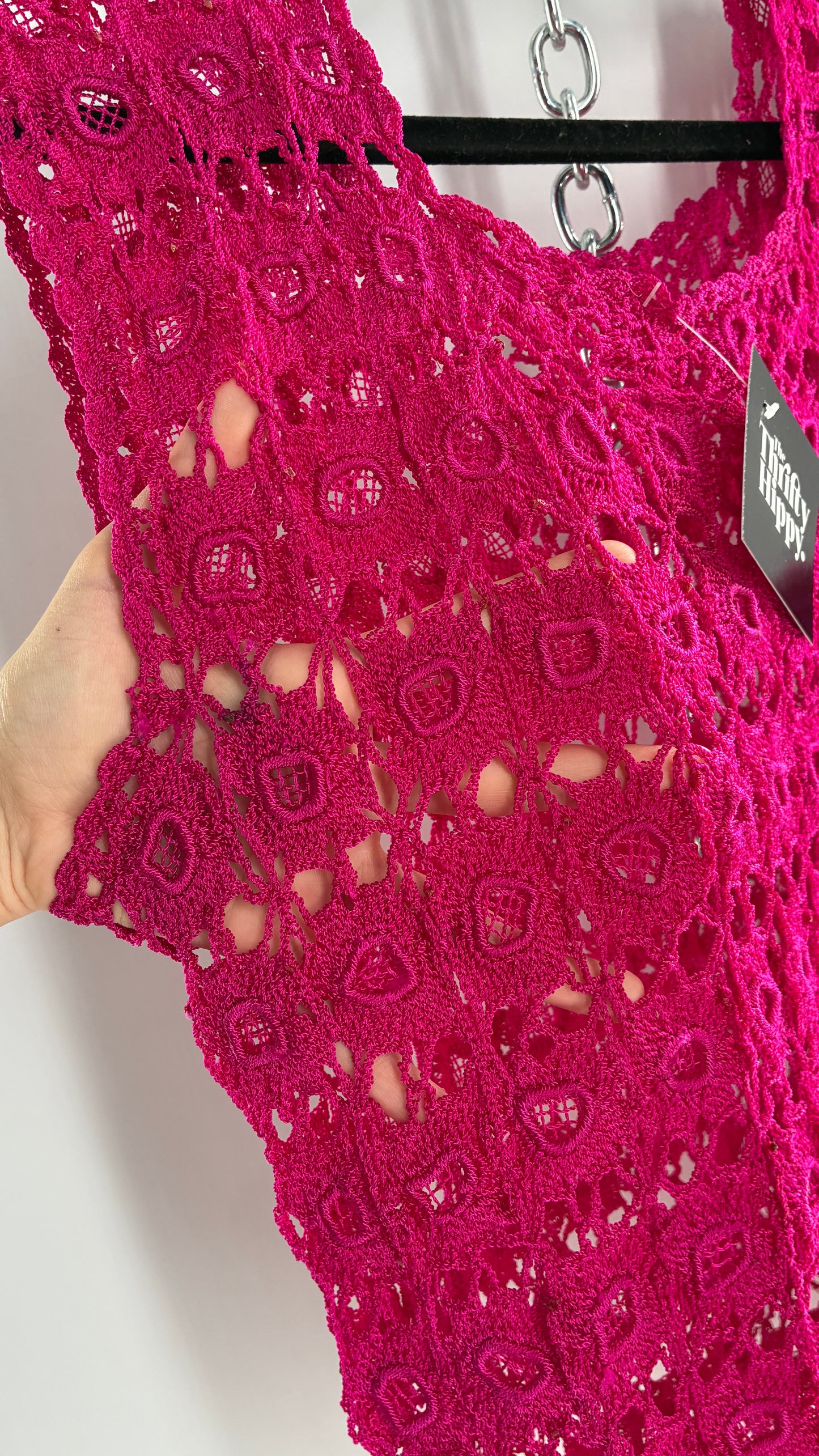 Vintage Handmade Crochet Hot Pink (Medium)