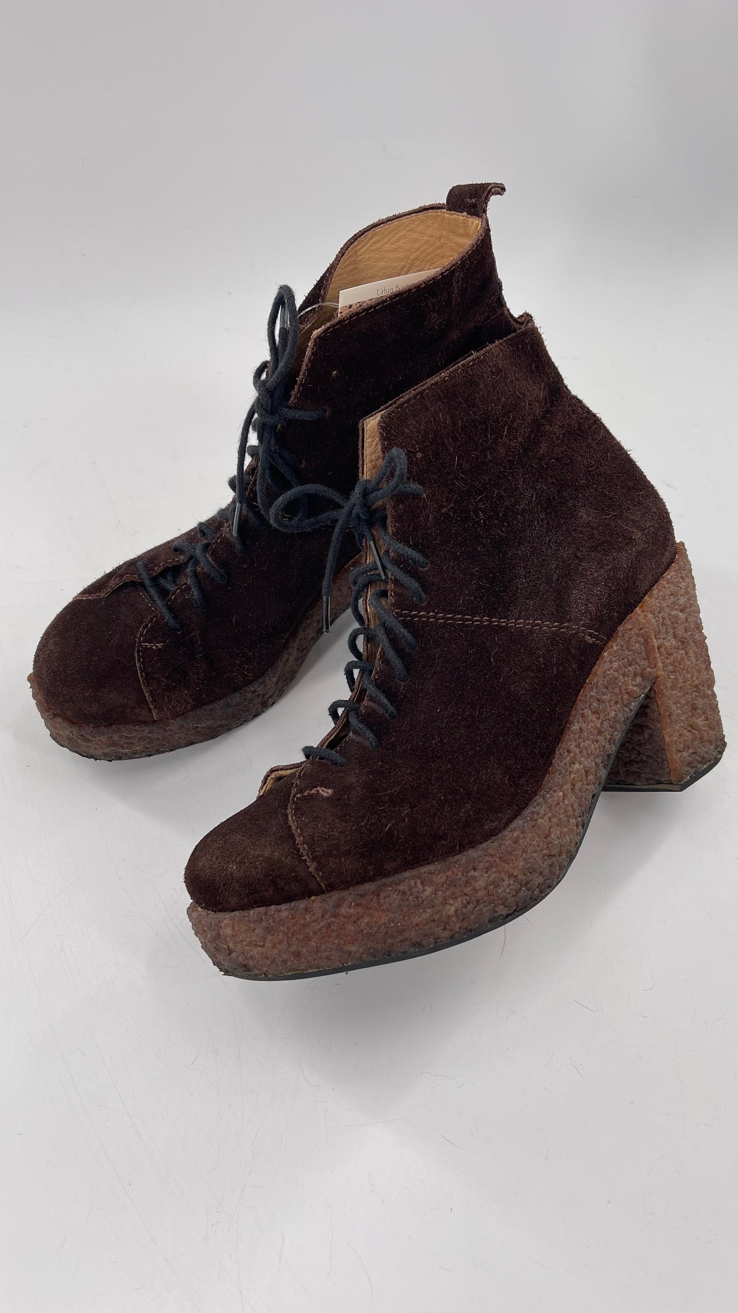 Vintage Amish Brown Lace Up Suede Boots - Apparently Size 7-71/2