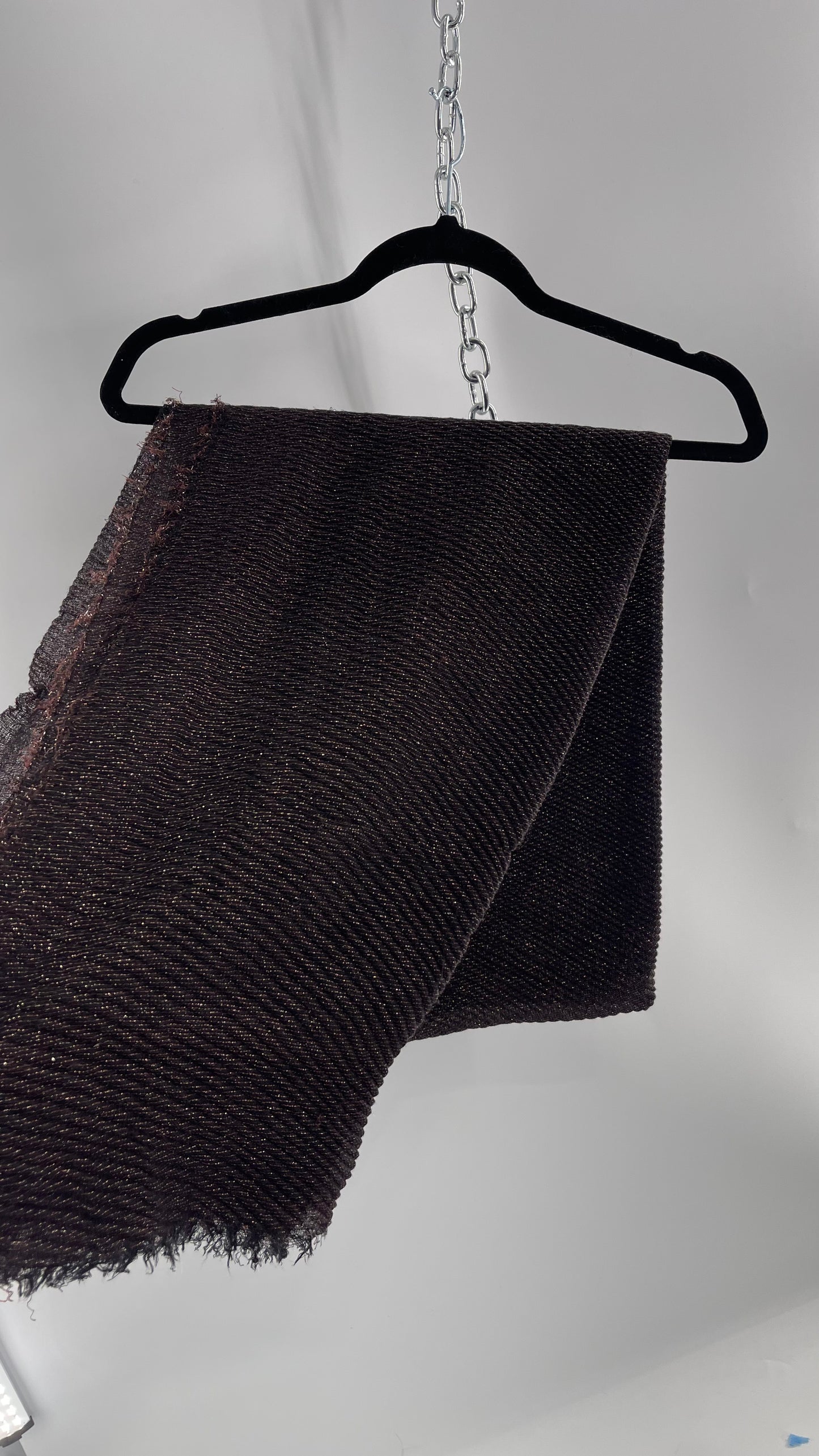 Maurice’s Black Thin Knit Voluminous Scarf with Bronze Woven Tinsel