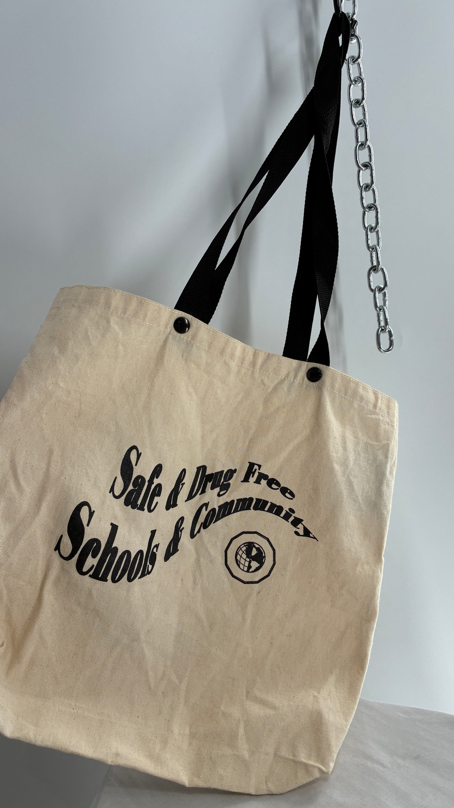 Vintage 1970s “Safe & Drug Free Schools and Community” Reusable Tote Bag