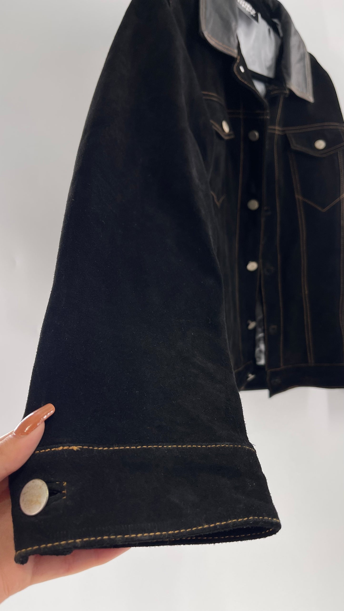 Vintage Extreme Black Suede Heavy Duty Cinematic Jacket (Medium)